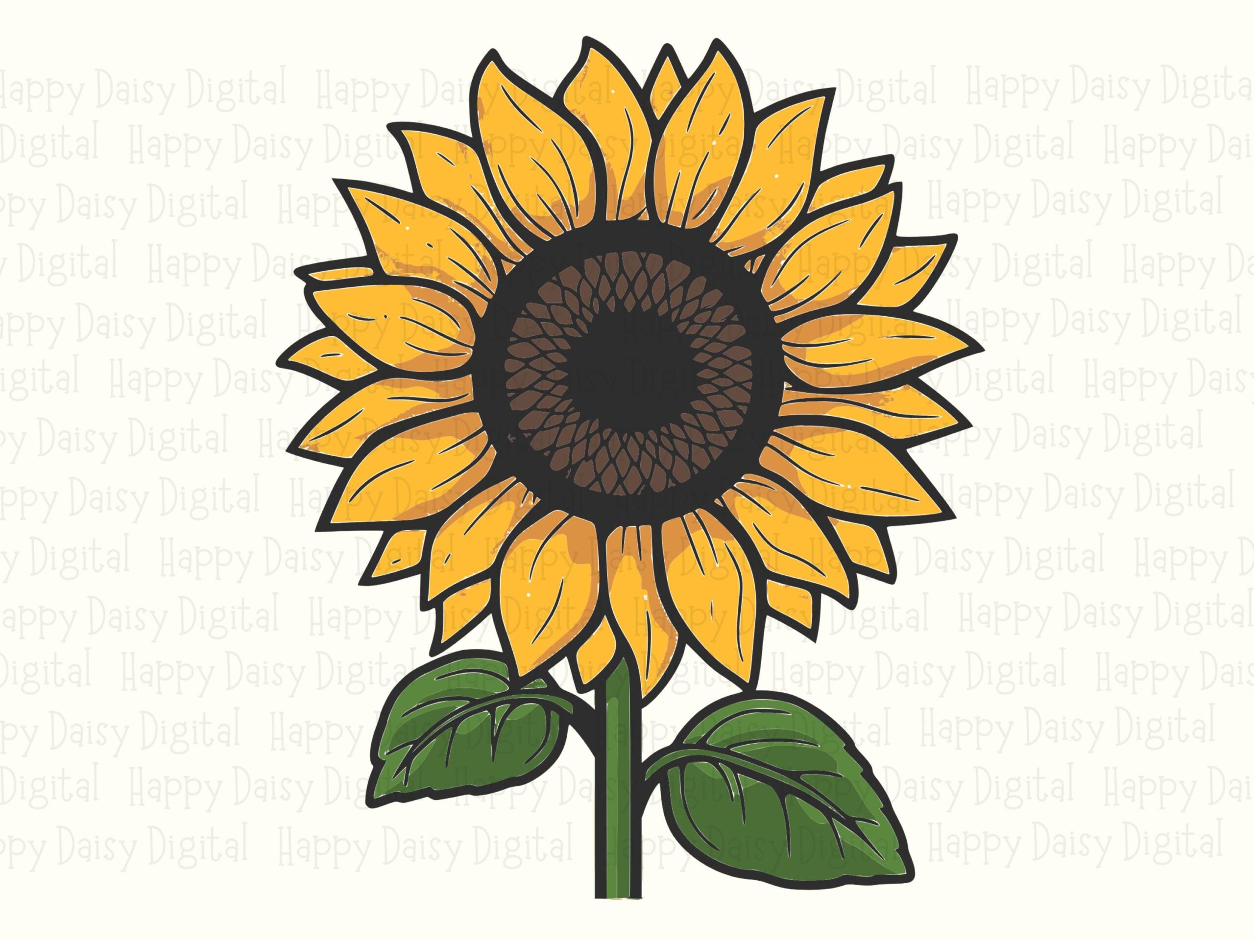 Bright Bold Sunflower PNG SVG | Sublimation Commercial Use POD - Image 2