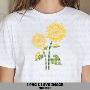 Dotted Sunflower Duo PNG SVG | Sublimation Commercial Use POD