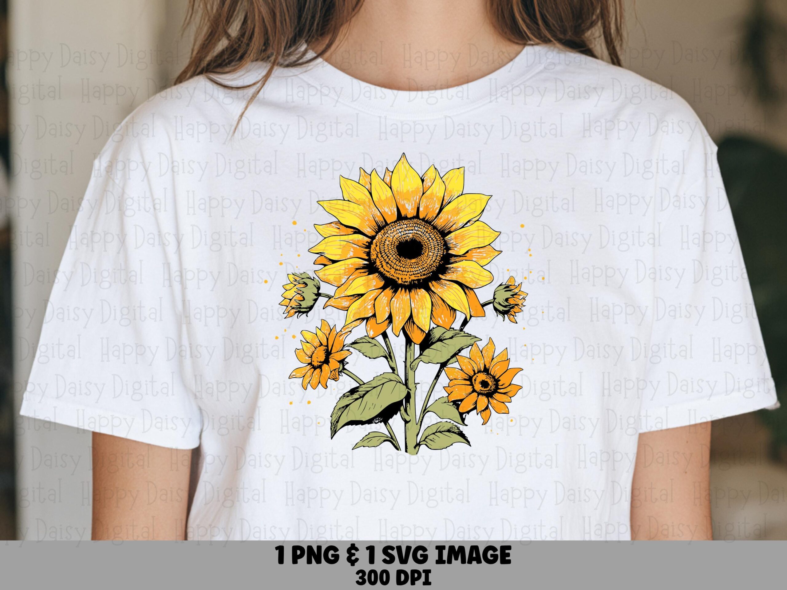 Sunflower Bouquet Bloom PNG SVG | Sublimation Commercial Use POD