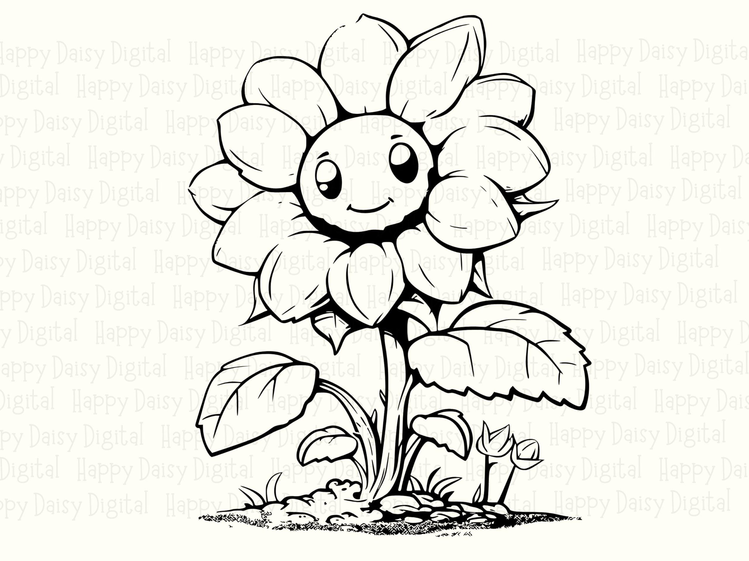Happy Sunflower Buddy PNG SVG | Sublimation Commercial Use POD - Image 2