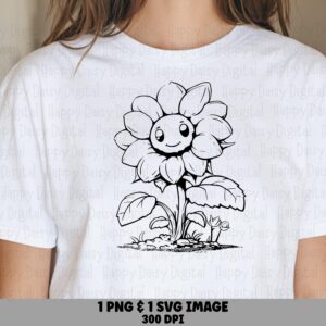 Happy Sunflower Buddy PNG SVG | Sublimation Commercial Use POD