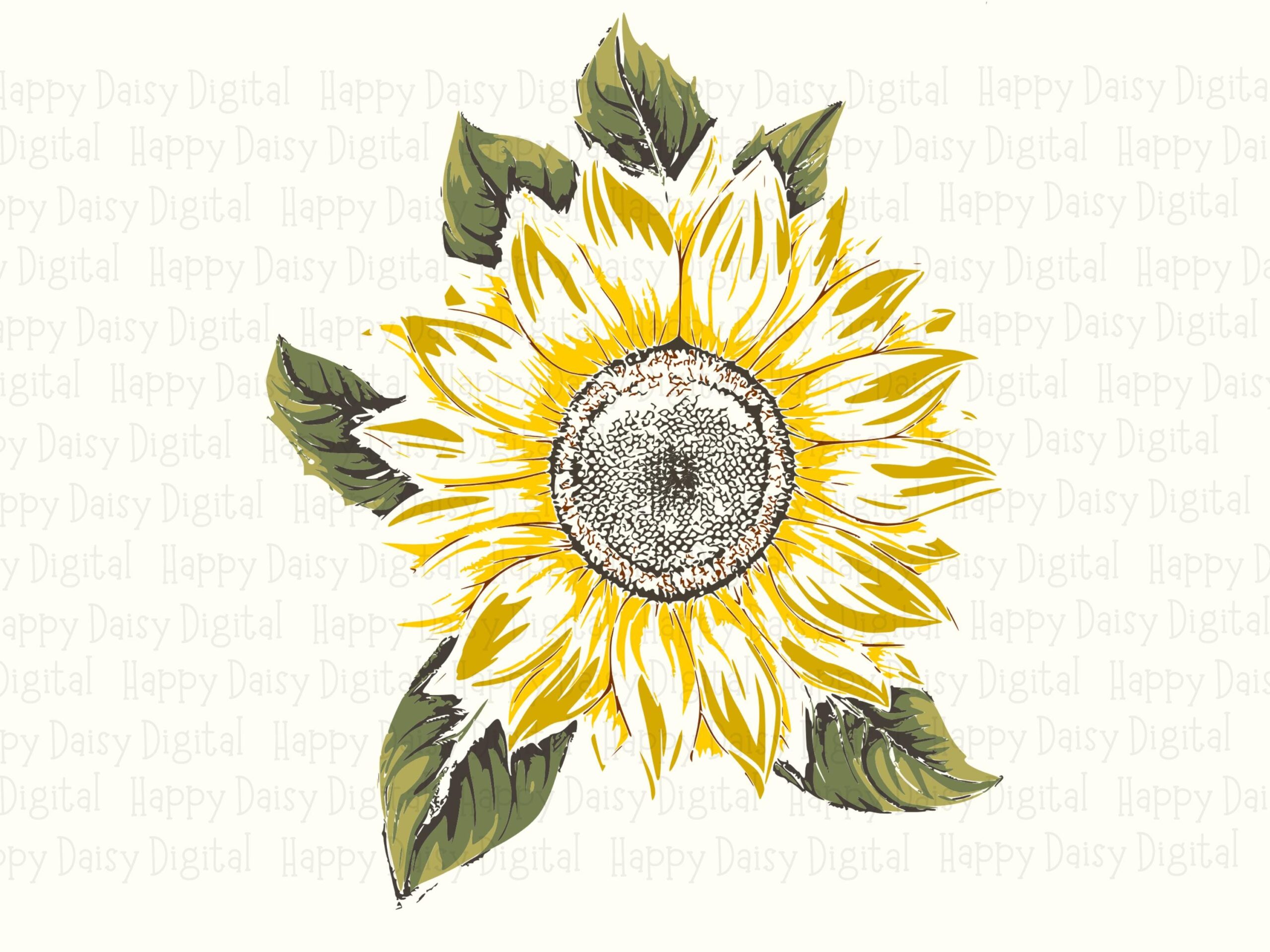 Sunflower Sun Emblem PNG SVG | Sublimation Commercial Use POD - Image 2