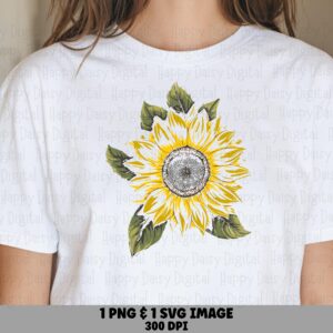 Sunflower Sun Emblem PNG SVG | Sublimation Commercial Use POD