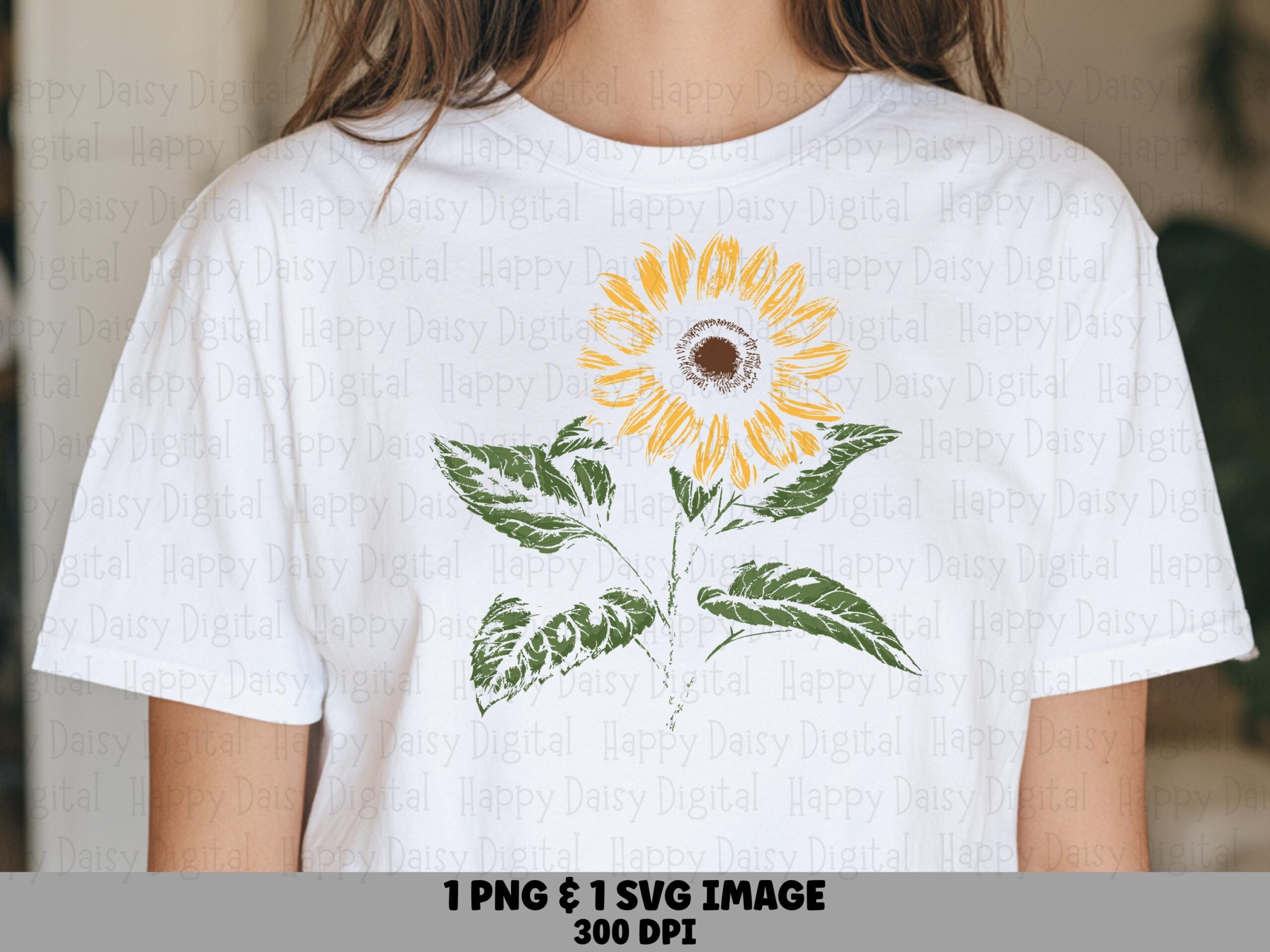 Farmhouse Sunflower Sketch PNG SVG | Sublimation Commercial Use POD
