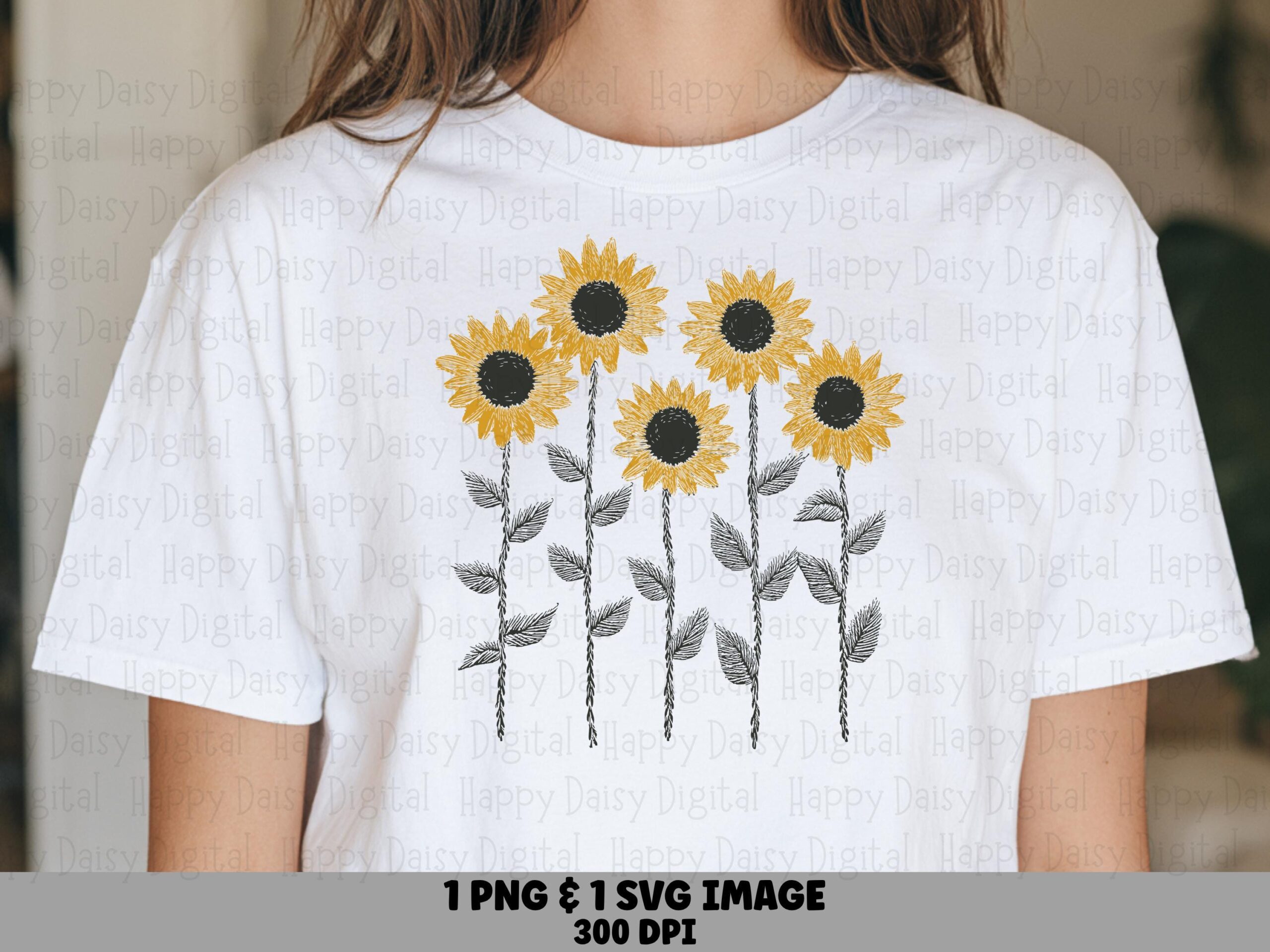 Sunflower Field Bouquet PNG SVG | Sublimation Commercial Use POD