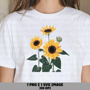 Sunflower Garden Cluster PNG SVG | Sublimation Commercial Use POD