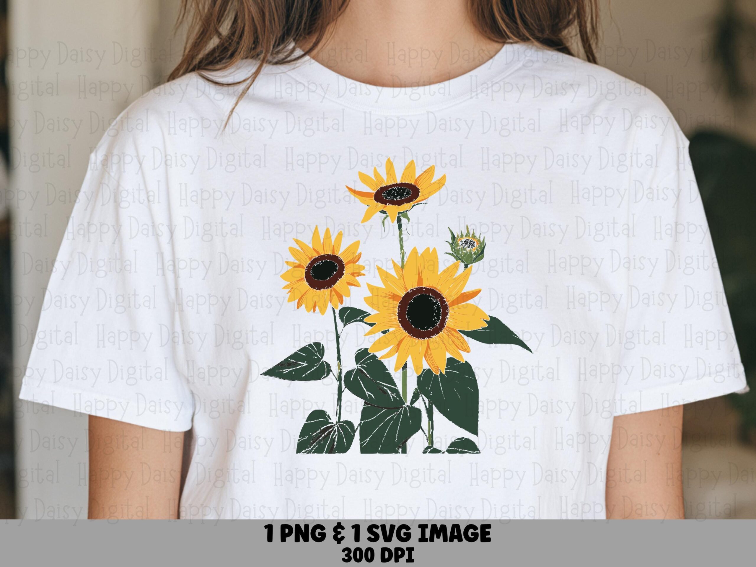 Sunflower Garden Cluster PNG SVG | Sublimation Commercial Use POD