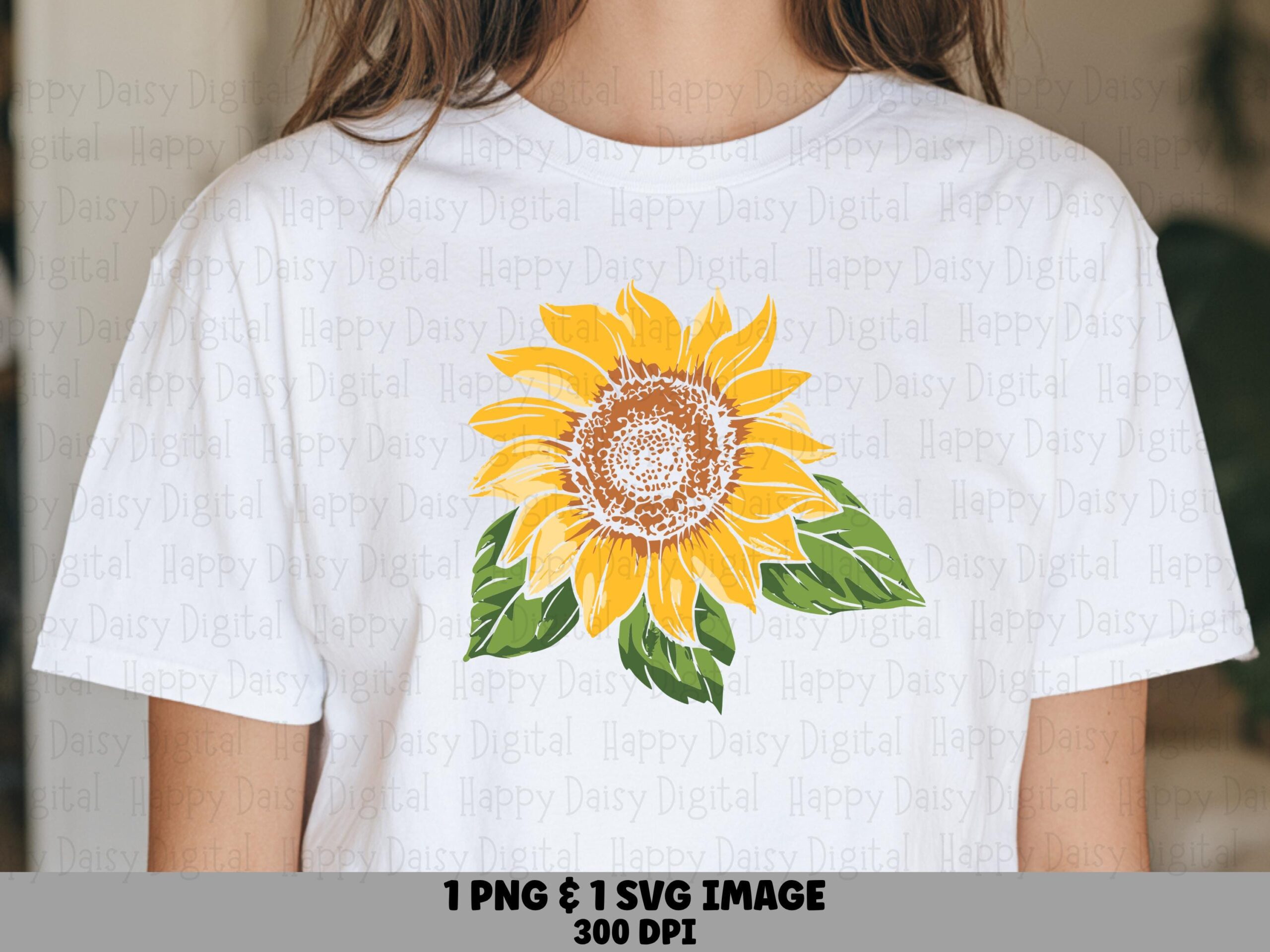 Painted Sunflower Bloom PNG SVG | Sublimation Commercial Use POD