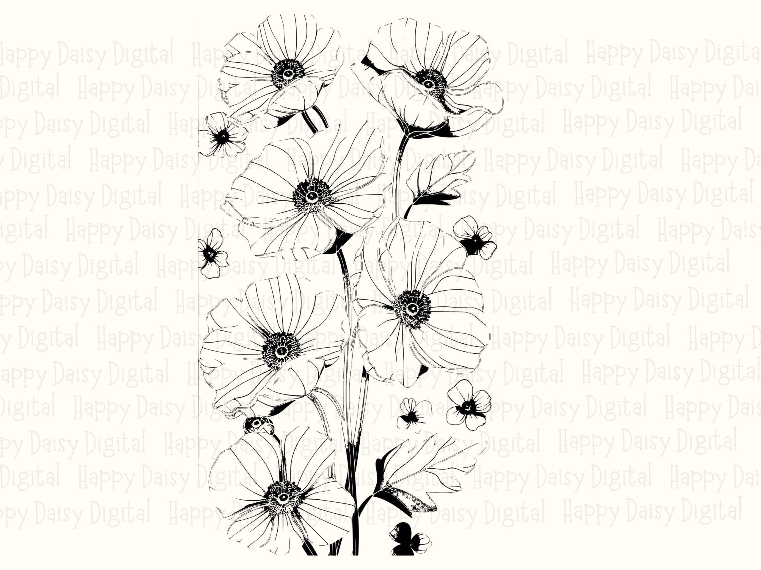 Poppy Branch PNG SVG | Sublimation Commercial Use POD - Image 2