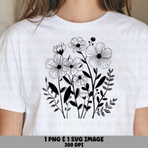 Meadow Bouquet PNG SVG | Sublimation Commercial Use POD