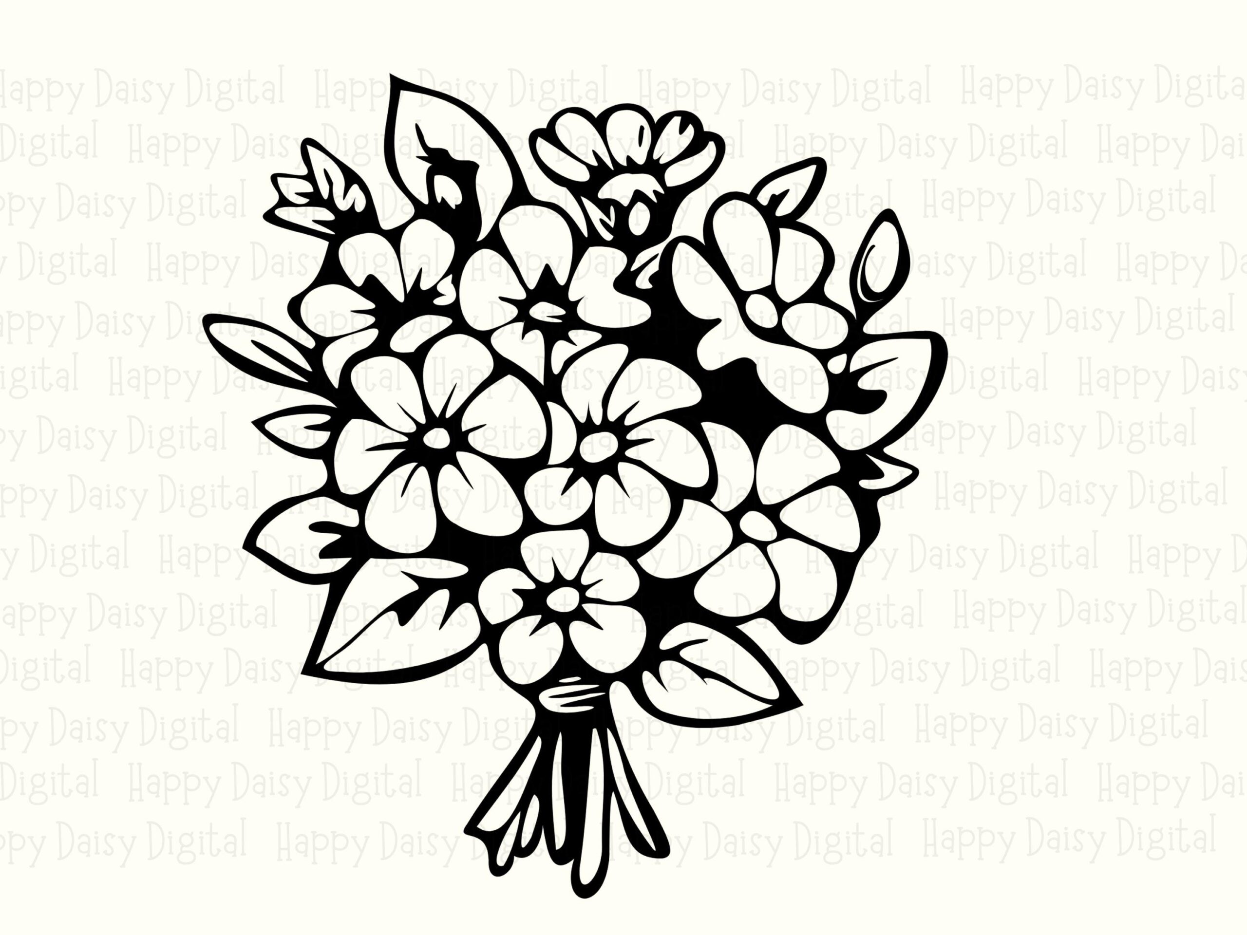 Classic Bouquet Sketch PNG SVG | Sublimation Commercial Use POD - Image 2