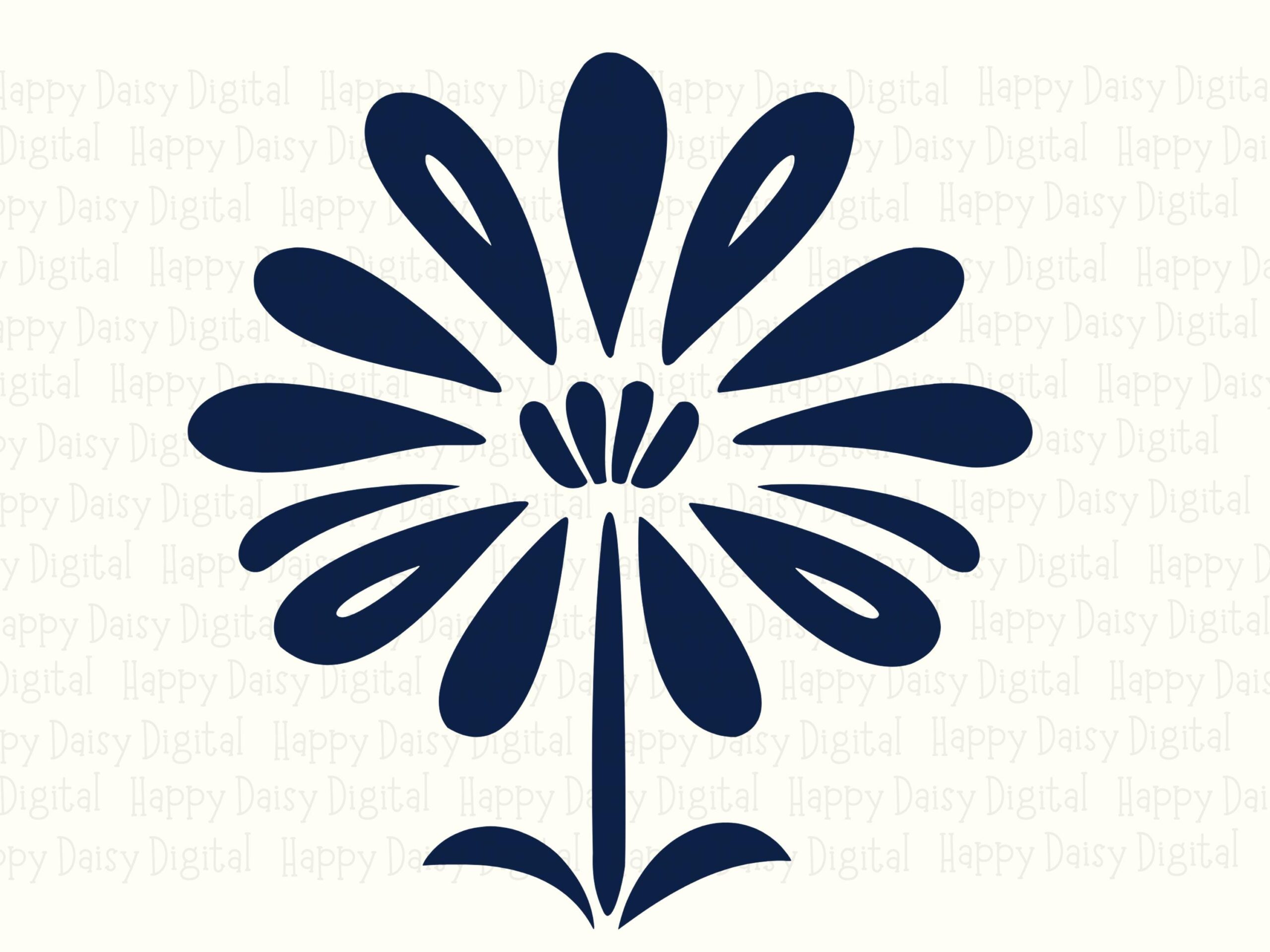 Navy Daisy PNG SVG | Sublimation Commercial Use POD - Image 2