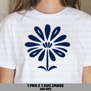Navy Daisy PNG SVG | Sublimation Commercial Use POD