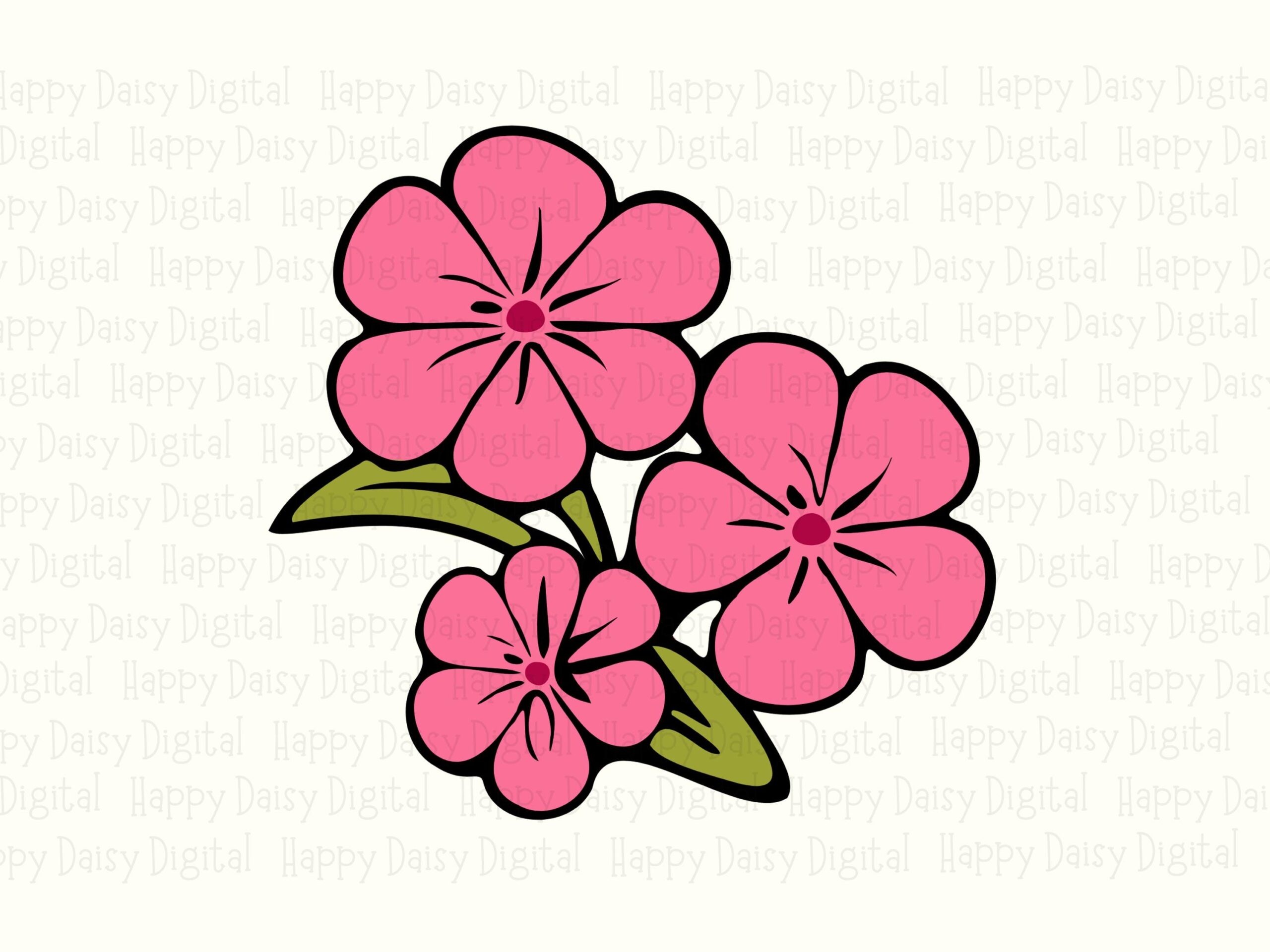 Retro Pink Blooms PNG SVG | Sublimation Commercial Use POD - Image 2