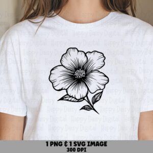 Five Petal Sketch PNG SVG | Sublimation Commercial Use POD