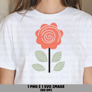 Coral Rose Flat PNG SVG | Sublimation Commercial Use POD