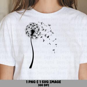 Dandelion Drift PNG SVG | Sublimation Commercial Use POD