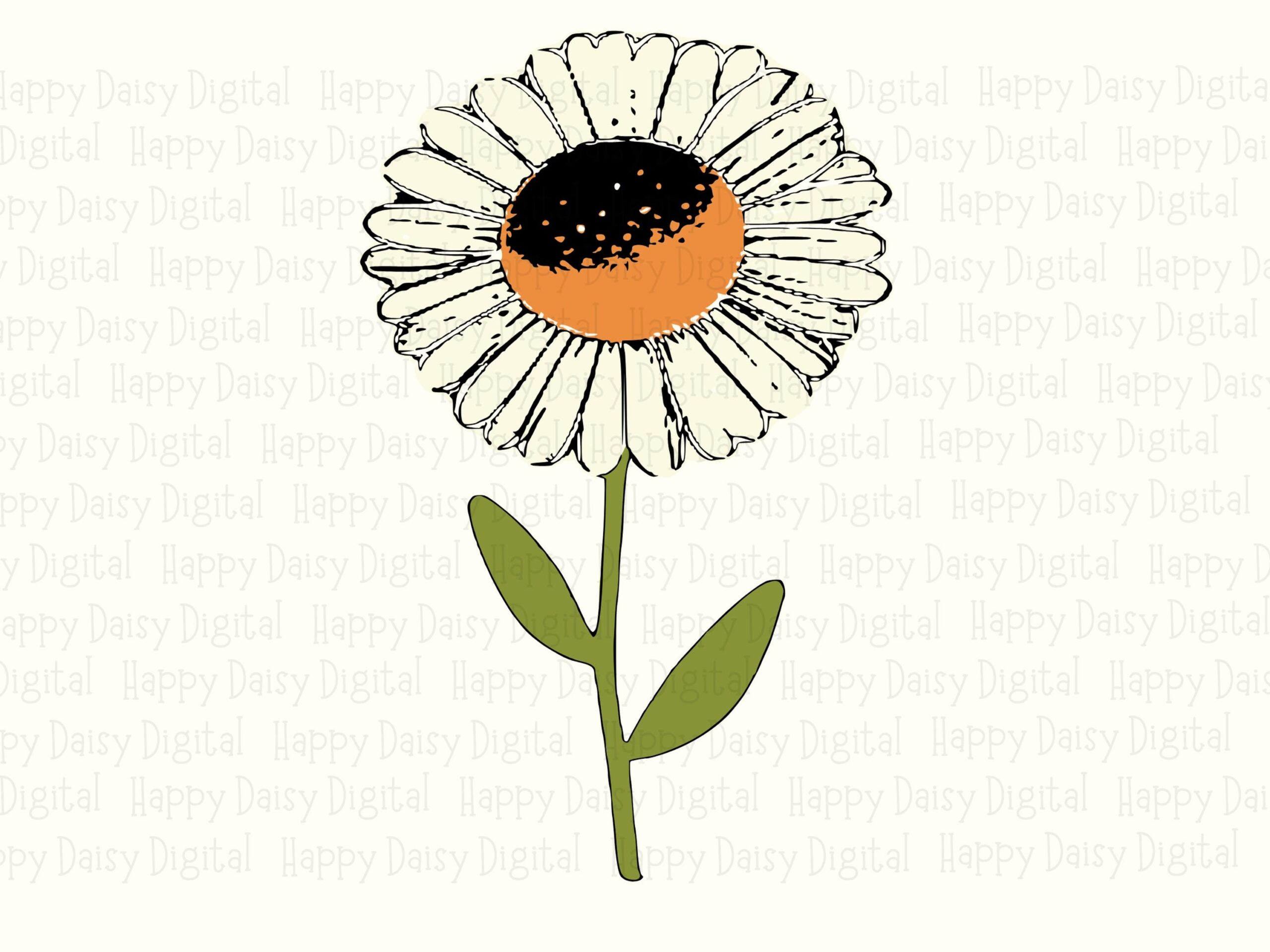 Vintage Daisy Retro PNG SVG | Sublimation Commercial Use POD - Image 2