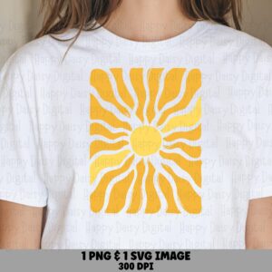 Retro Sunburst PNG SVG | Sublimation Commercial Use POD