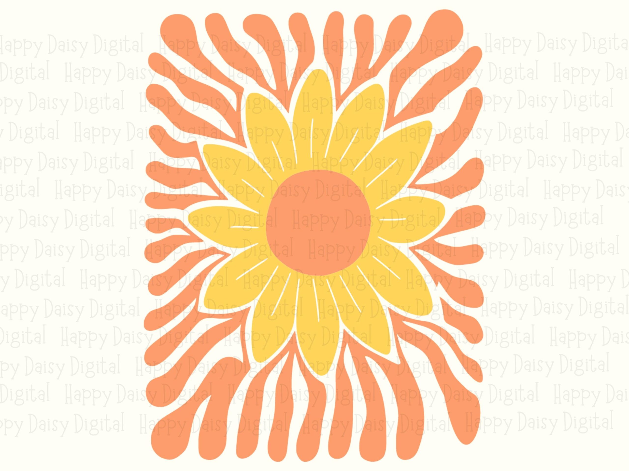Retro Sunflower Burst PNG SVG | Sublimation Commercial Use POD - Image 2
