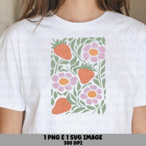 Strawberry Blossom Mix PNG SVG | Sublimation Commercial Use POD