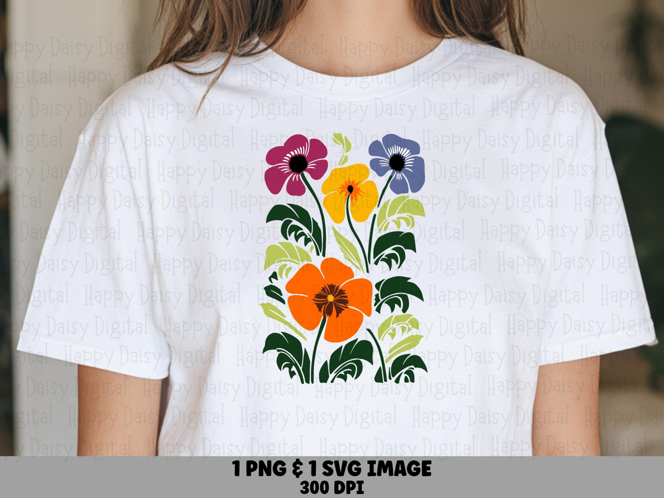 Colorful Pansy Trio PNG SVG | Sublimation Commercial Use POD