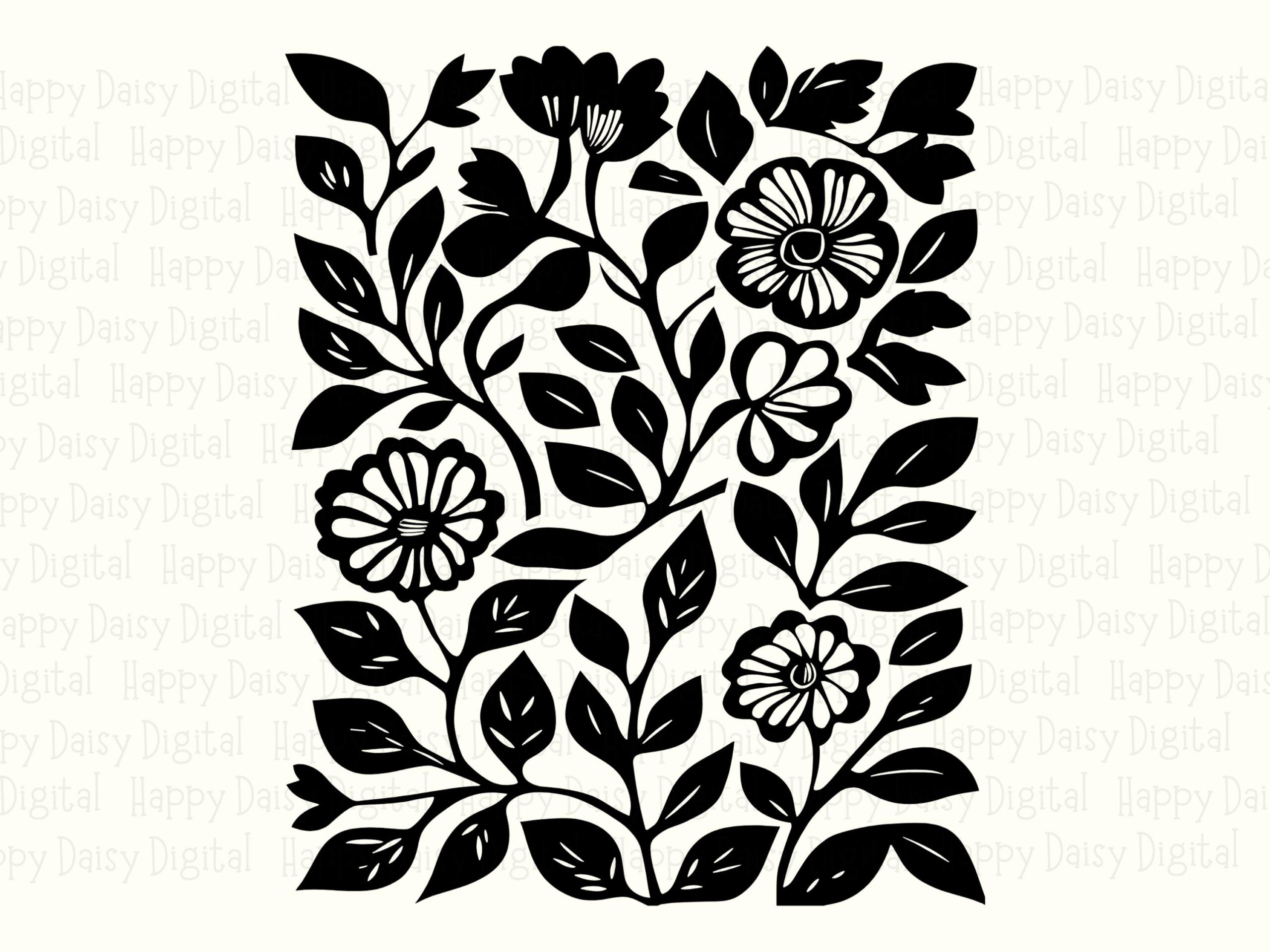 Papercut Floral Panel PNG SVG | Sublimation Commercial Use POD - Image 2