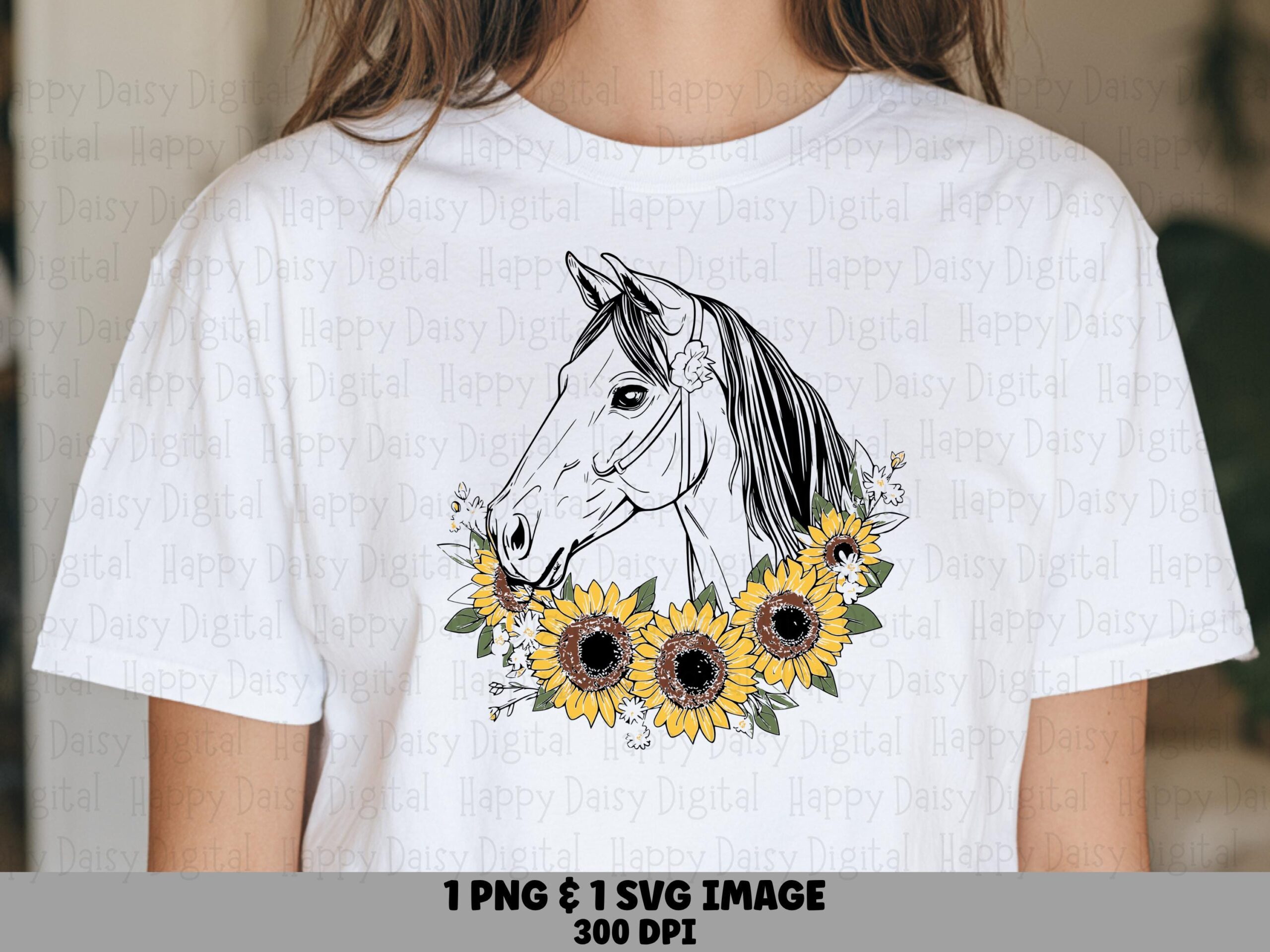 Sunflower Horse PNG SVG | Sublimation Commercial Use POD