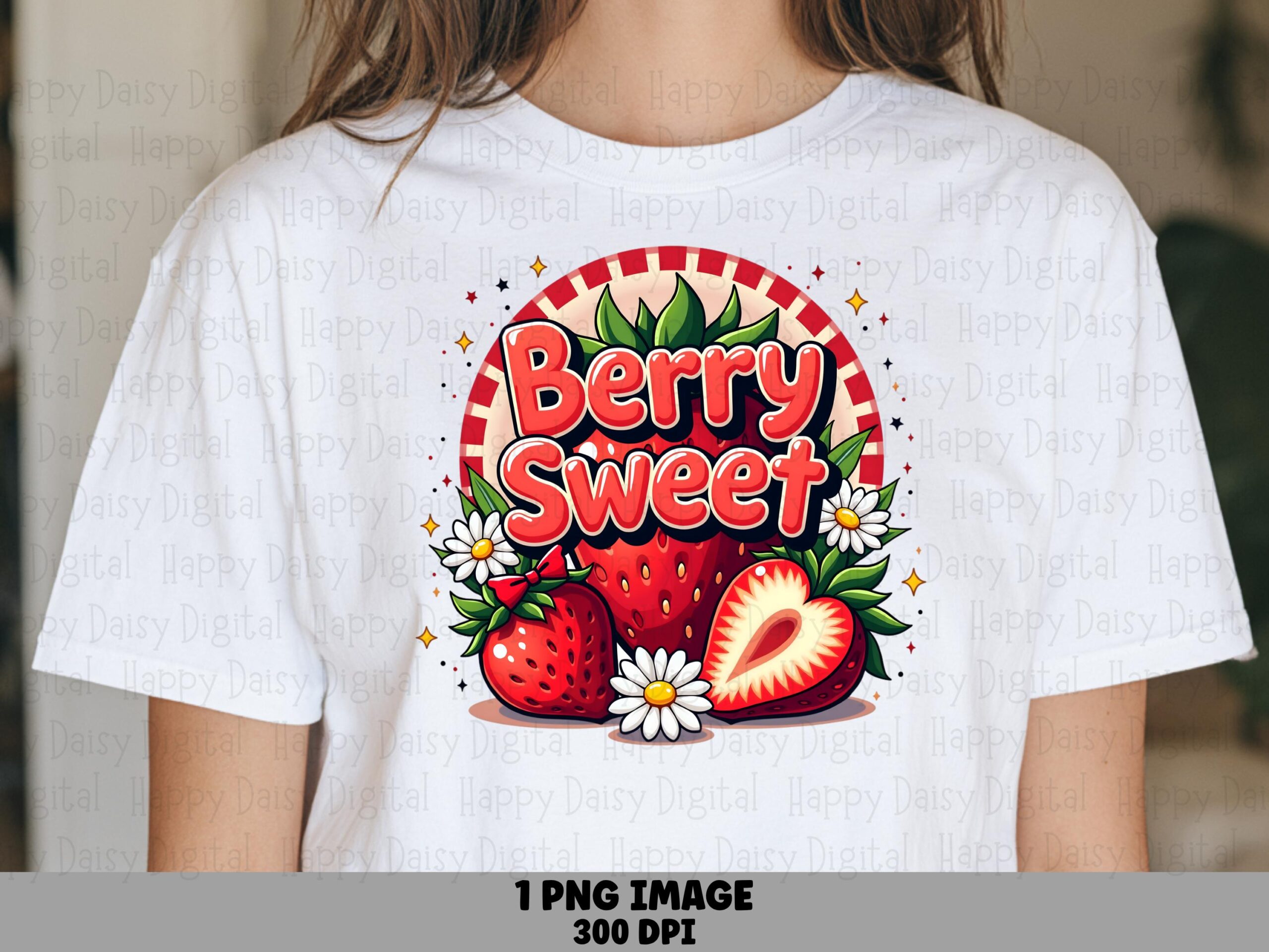 Berry Sweet, Cute Strawberry PNG | Sublimation Commercial Use, 300DPI Print-Ready | Clipart