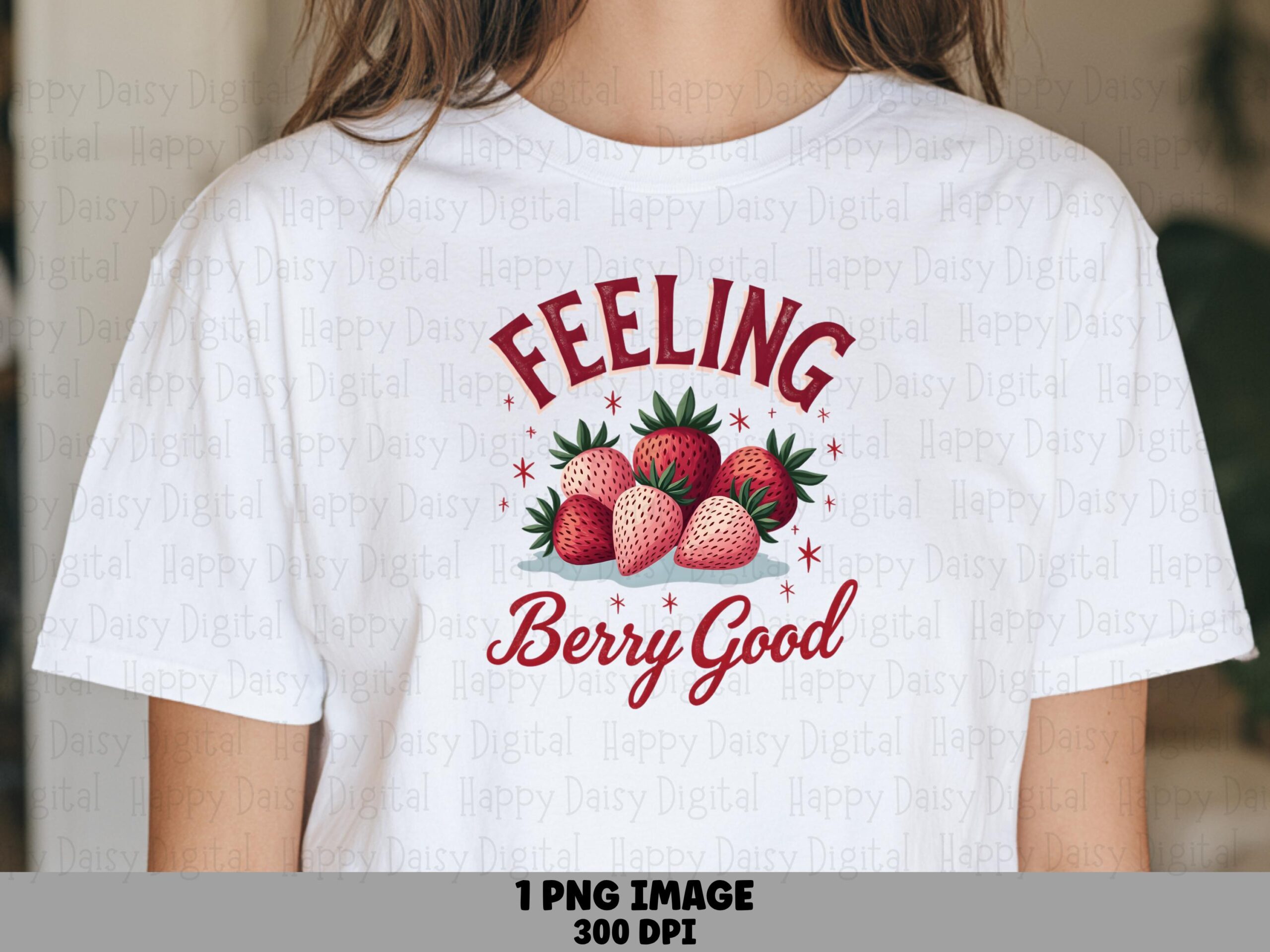 Berry Good, Cute Strawberry PNG Clipart - Sublimation Design, Commercial Use | 300 DPI, Transparent Background