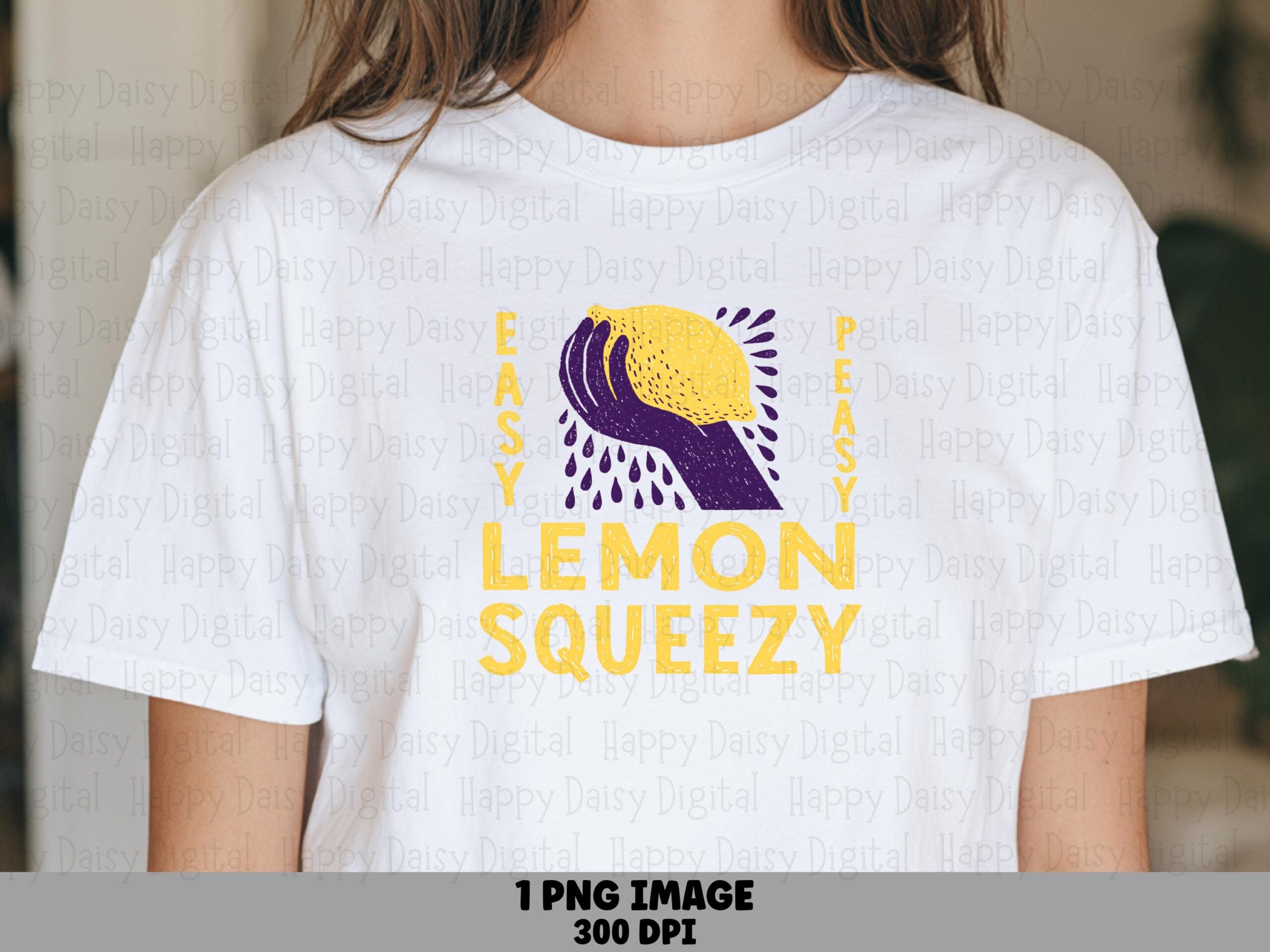 Lemon Squeezy, Bold Citrus Hand PNG | Sublimation Commercial License | 300 DPI, For POD Merch Makers