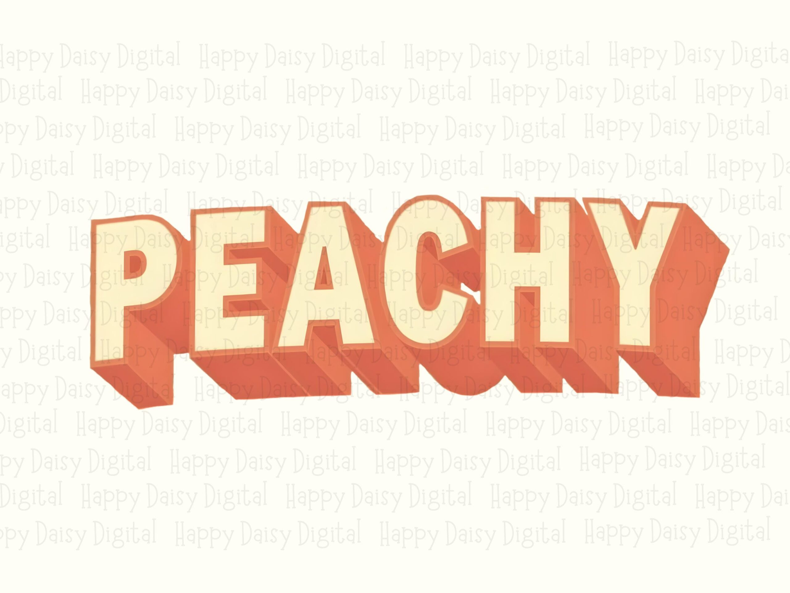 Peachy Block, Retro 3D Peach PNG | Sublimation Commercial Use, Transparent 300 DPI - Print-Ready, License Included - Image 2