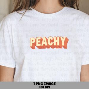 Peachy Block, Retro 3D Peach PNG | Sublimation Commercial Use, Transparent 300 DPI - Print-Ready, License Included