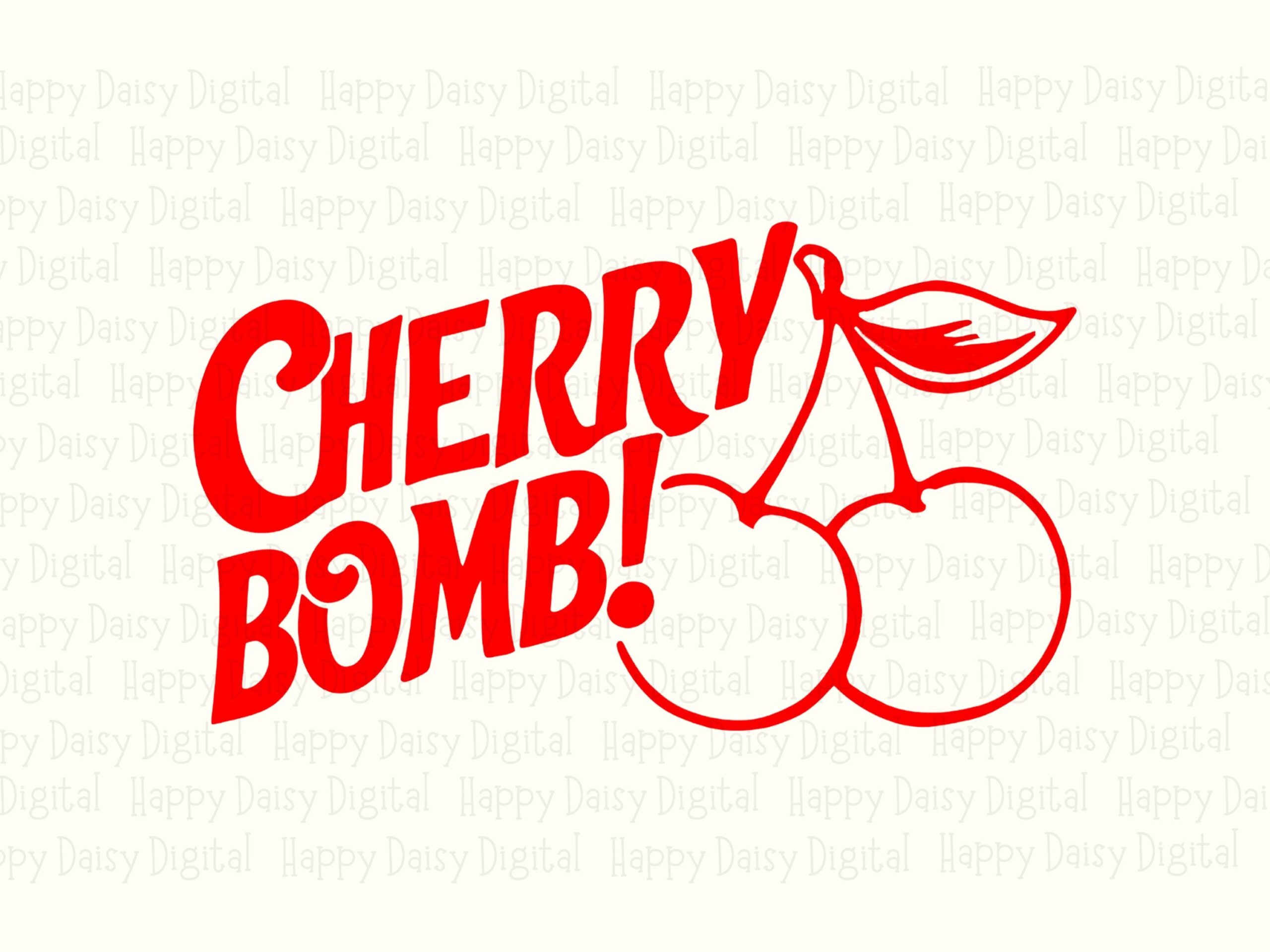 Cherry Bomb, Retro Fruit Sublimation PNG | 300 DPI Transparent Background | Commercial License - Image 2
