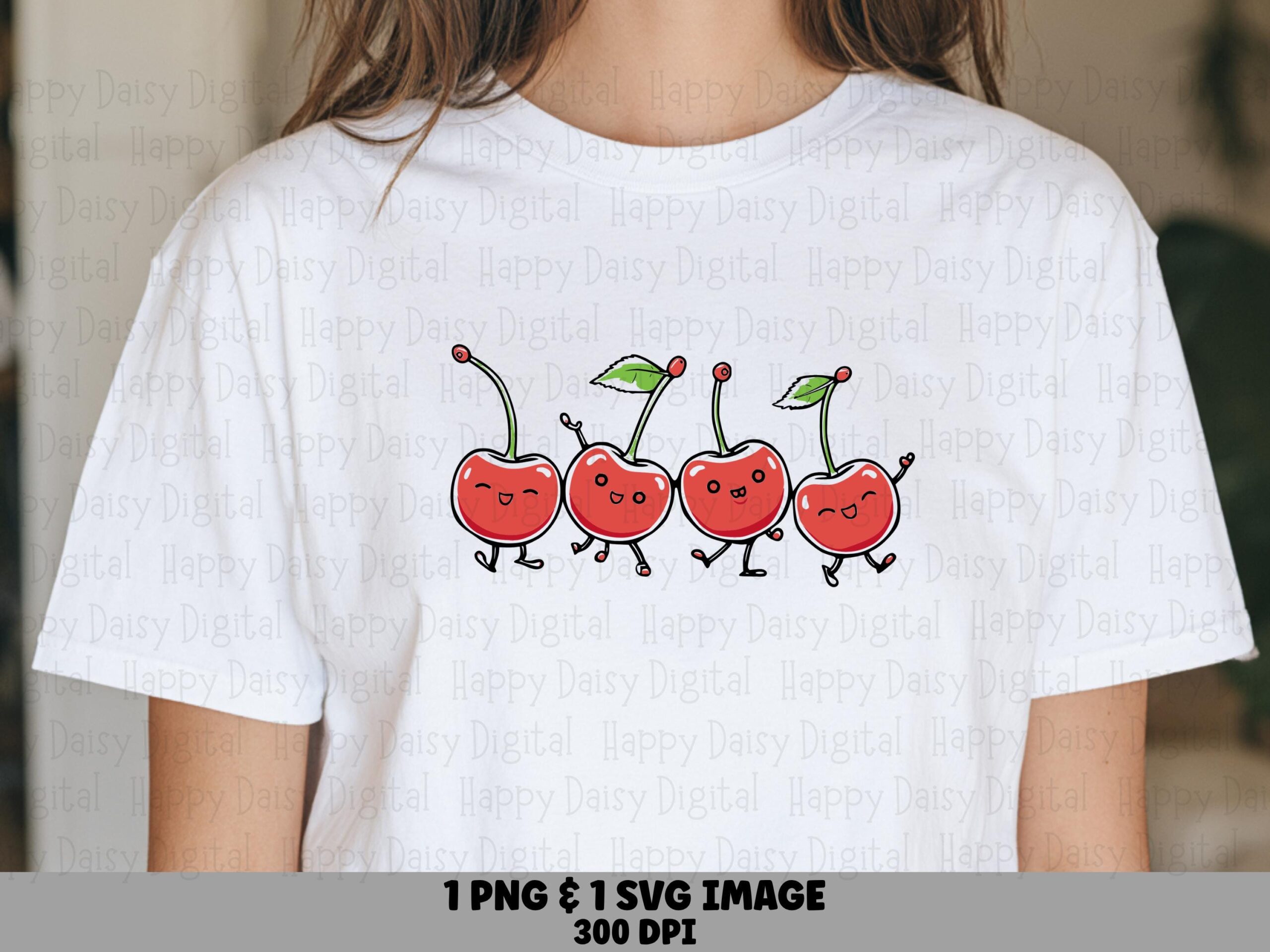 Dancing Cherries, Cute Cartoon Clipart PNG SVG | Sublimation Commercial Use | Print-Ready 300 DPI