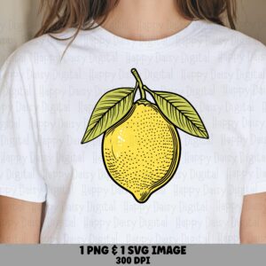 Vintage Lemon Sketch PNG SVG | Sublimation Commercial Use POD