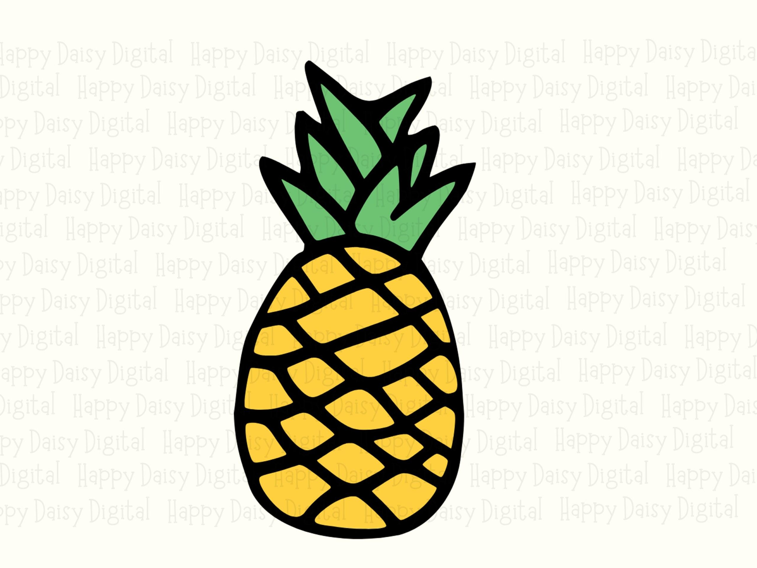 Bold Pineapple, Flat Icon PNG SVG | Sublimation Clipart, Yellow Green Graphic - 300 DPI, Commercial Use - Image 2
