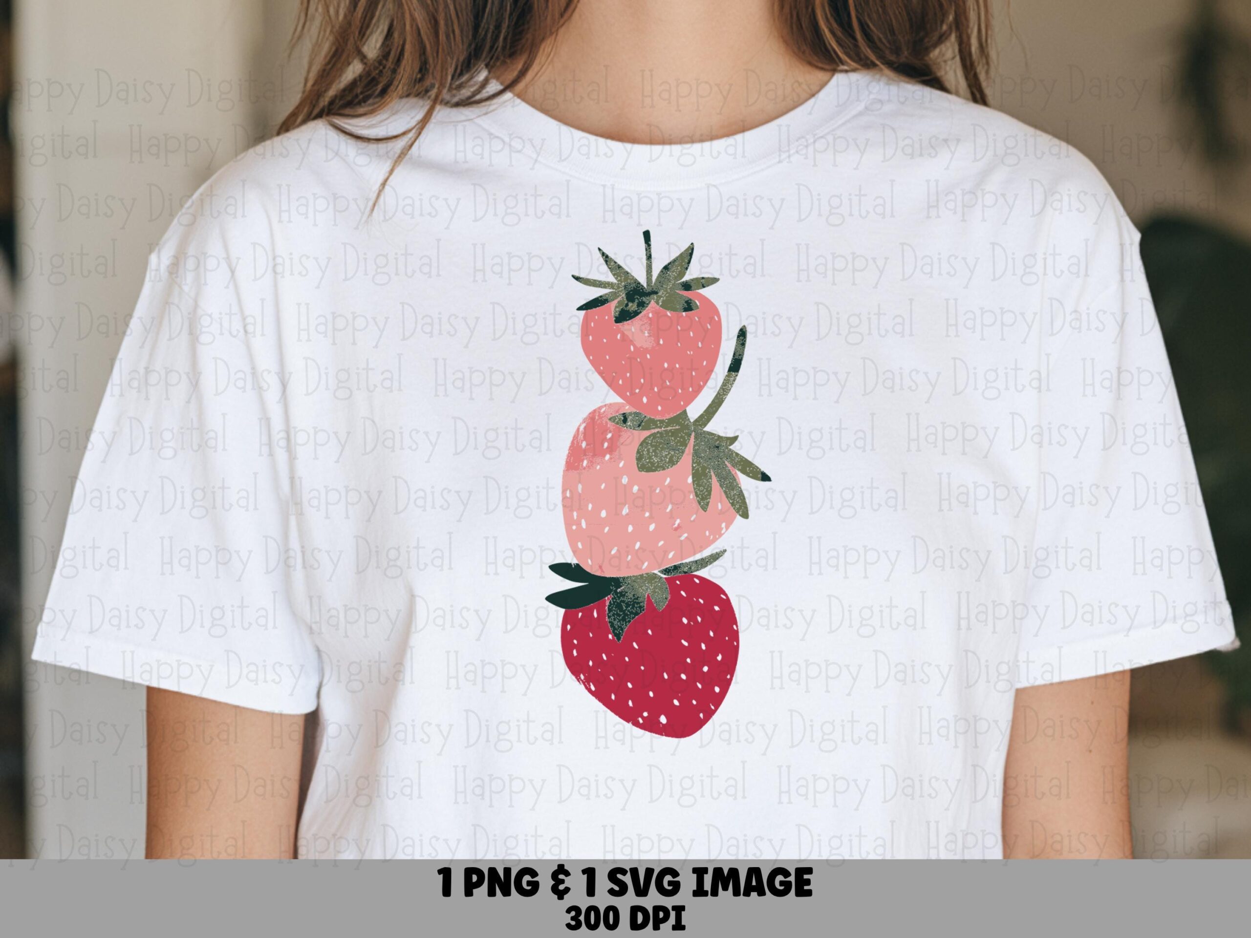 Stacked Strawberry, Watercolor Clipart | PNG SVG Files | Commercial Use, Sublimation Compatible, 300 DPI