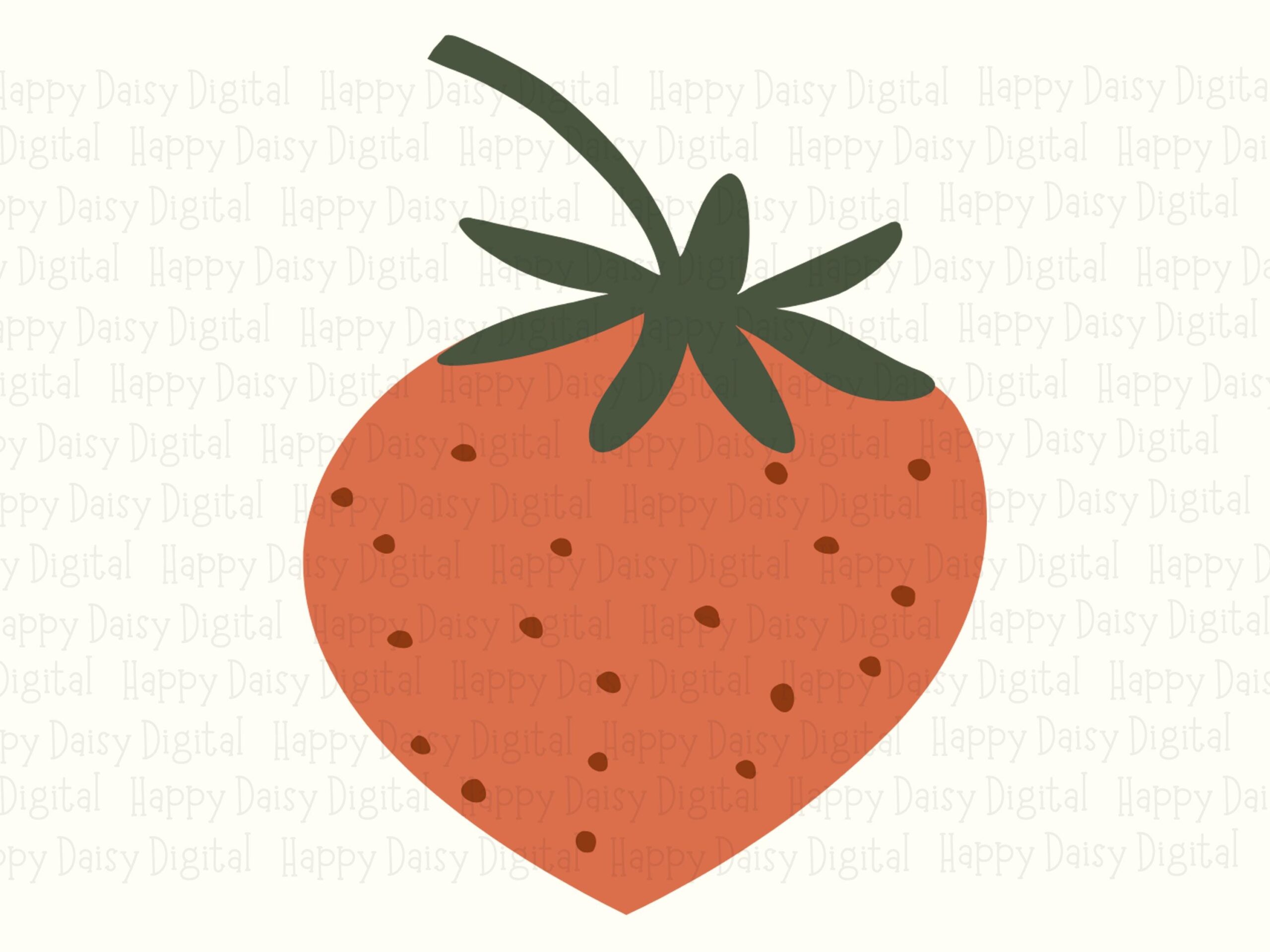 Heart Strawberry, Retro Orange Design Digital Clipart | PNG & SVG, 300 DPI - Sublimation, Commercial Use - Image 2