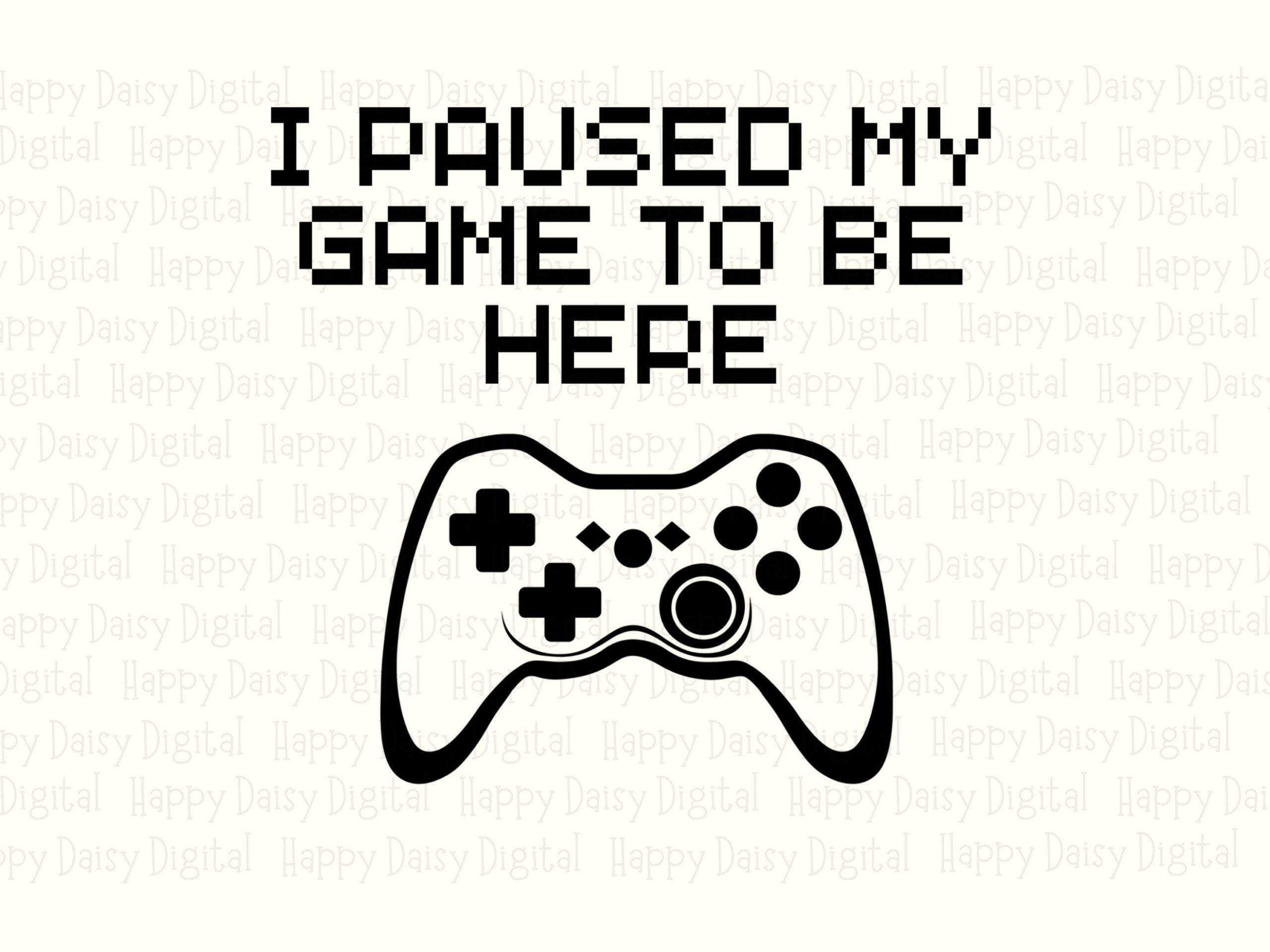 Paused Game, Gamer Humor PNG | Sublimation Clipart, Commercial Use | Print-Ready 300 DPI, Gamepad Icon, POD - Image 2