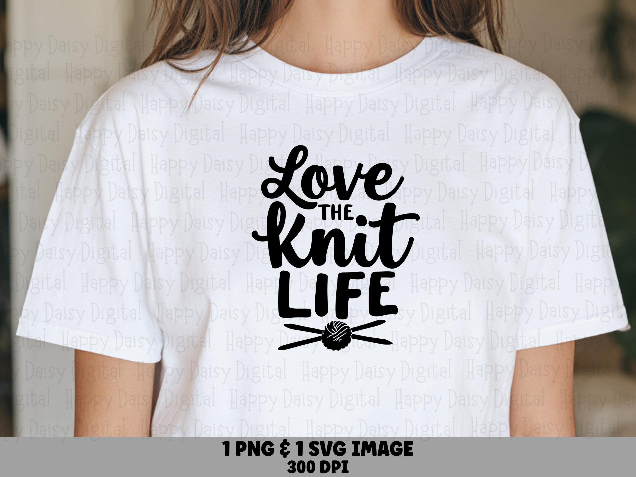 Knit Life, Hand-Lettered Design PNG SVG | Digital Files | 300 dpi, Commercial Use, Sublimation POD