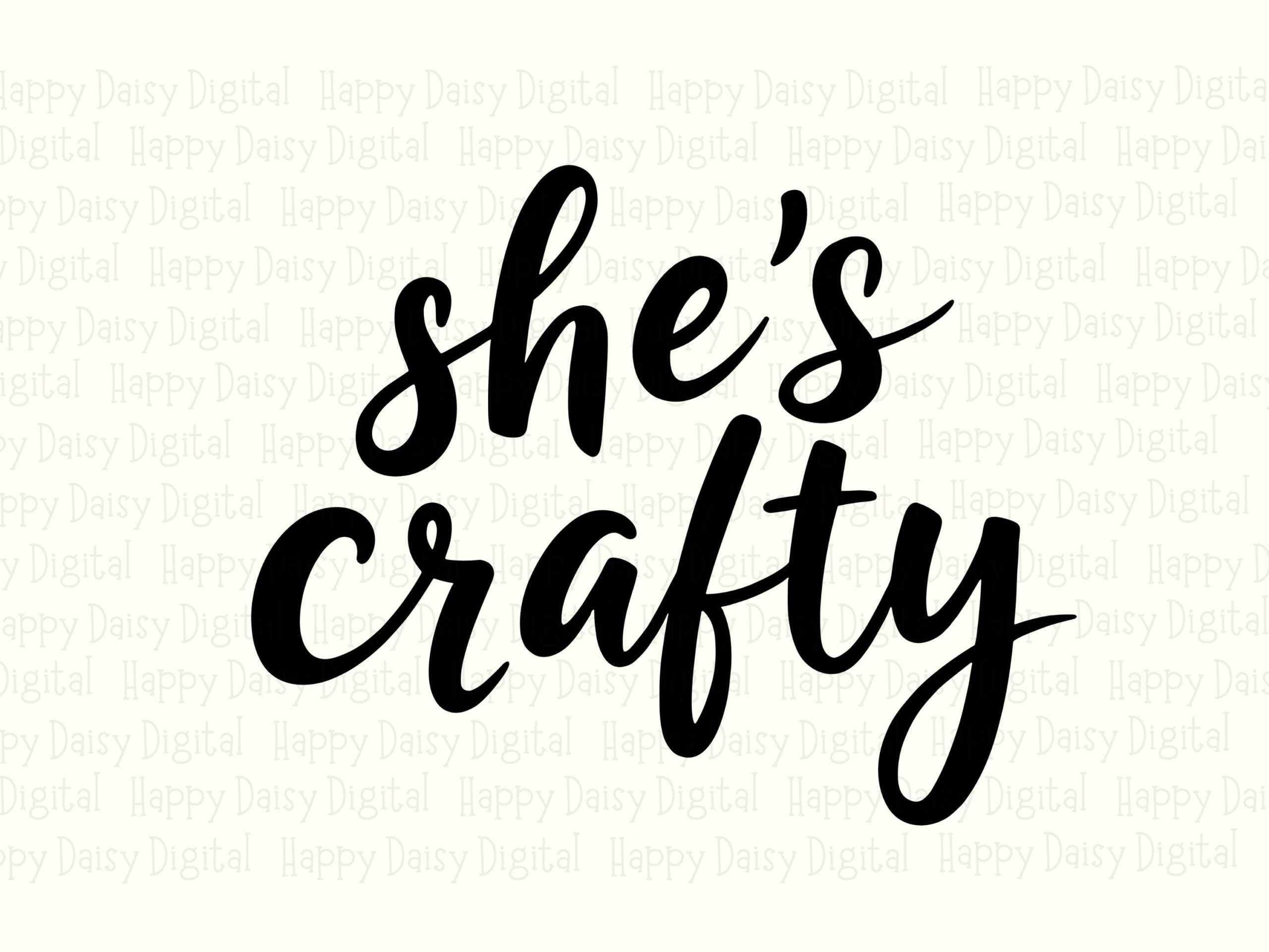 Shes Crafty, Brush Script Clipart | PNG & SVG, Commercial License, Print-Ready 300 dpi, For POD Sellers - Image 2