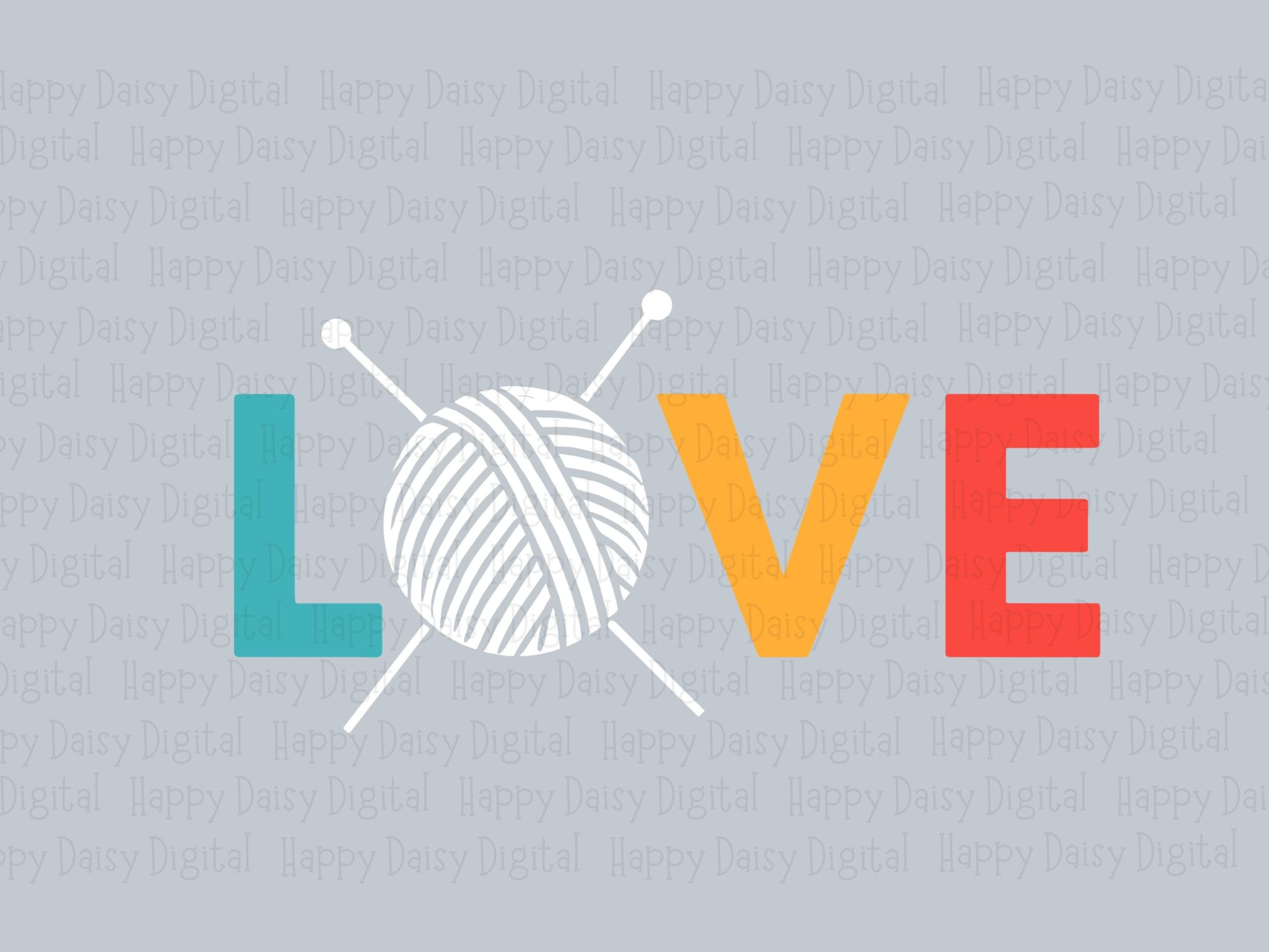 Yarn Ball Icon, Colorful Love Knitting Design, Crossed Needles Accent | PNG & SVG Files | 300 DPI, Commercial Use - Image 2