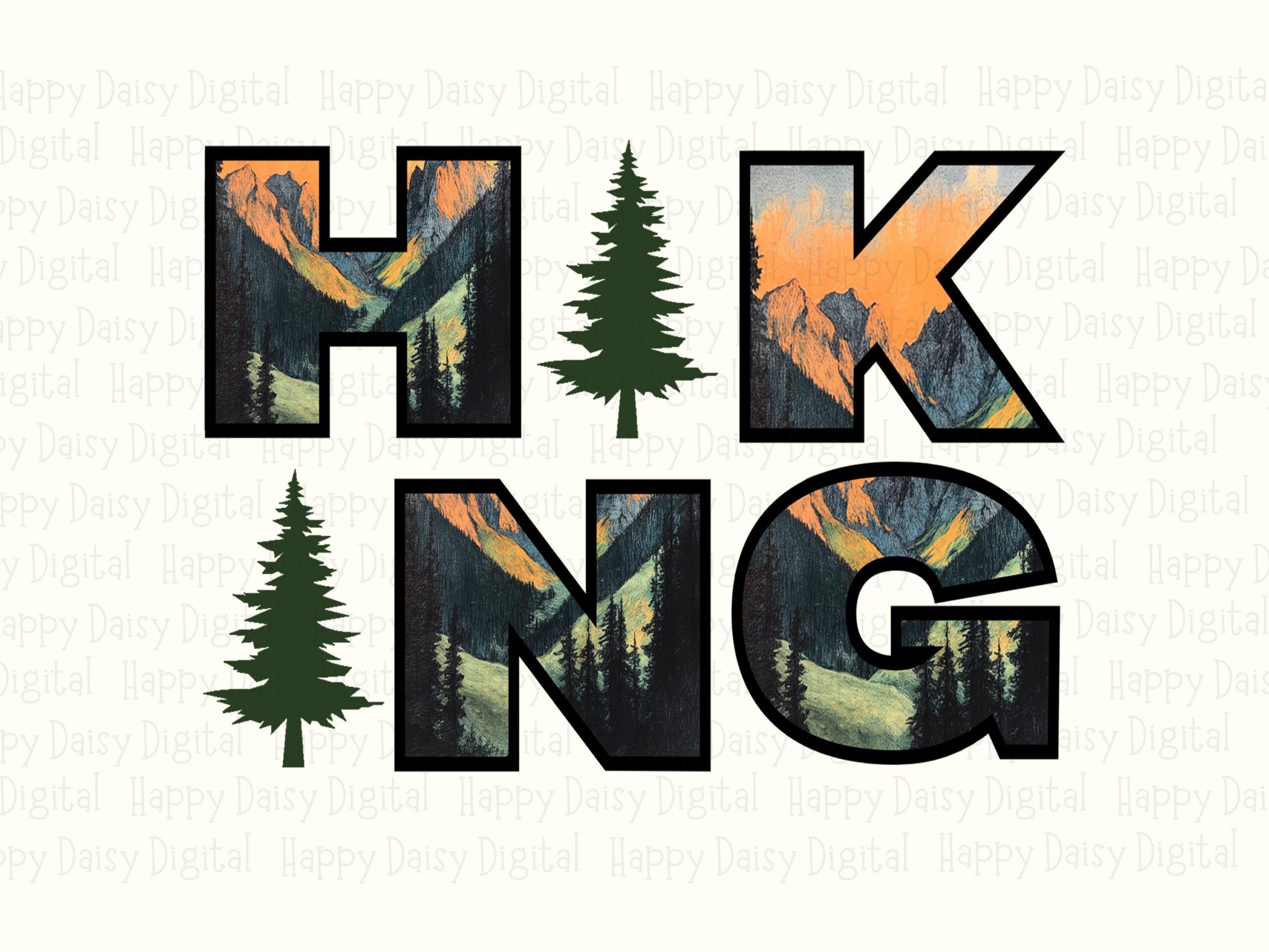 Hiking Photo Text, Mountain Sunset Lettering PNG | Transparent Background, 300 DPI | Commercial Use POD - Image 2