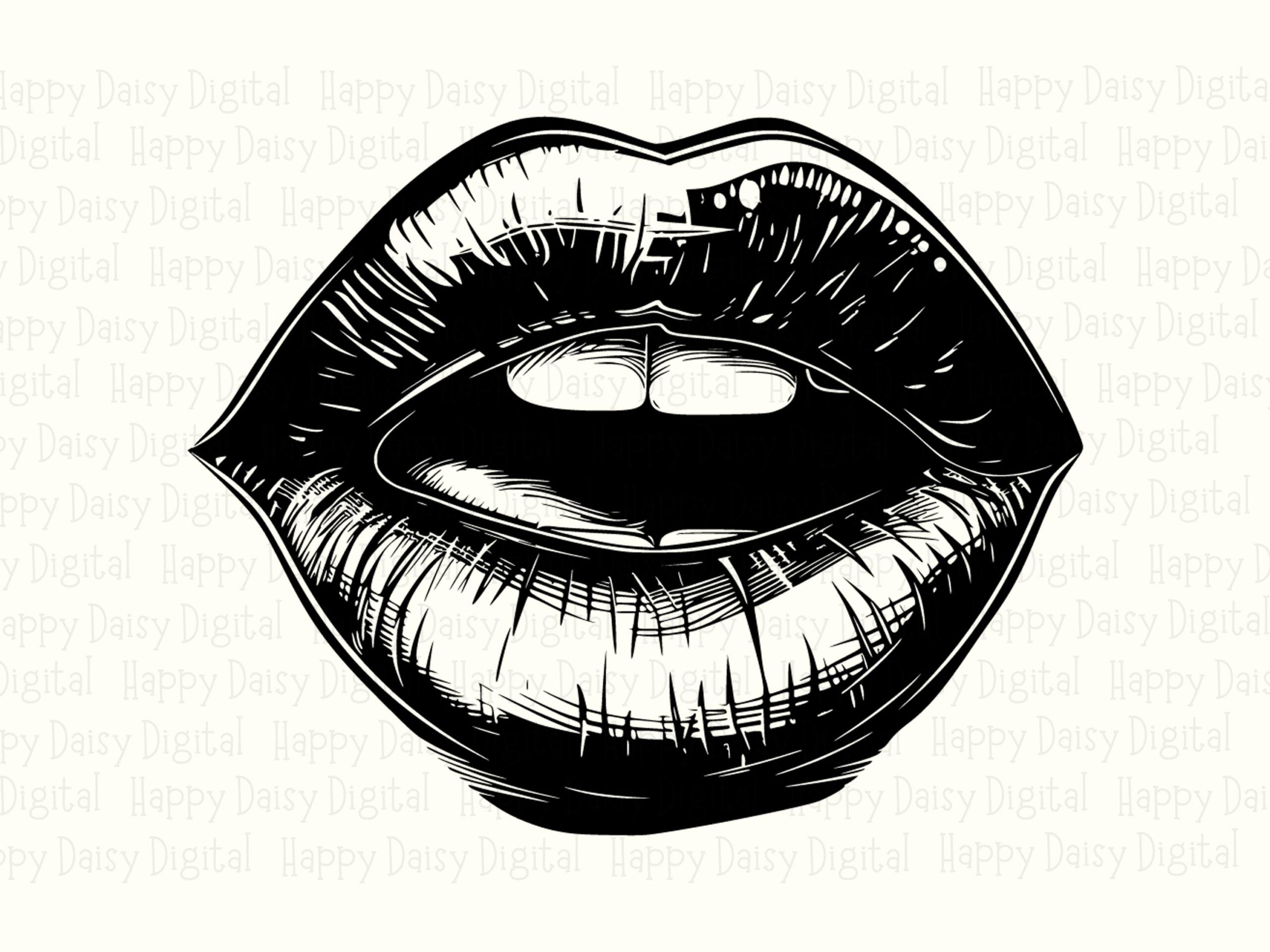 Sketch Lips Art, Detailed Shading Illustration - PNG & SVG Files, 300 DPI, Commercial Use - Image 2