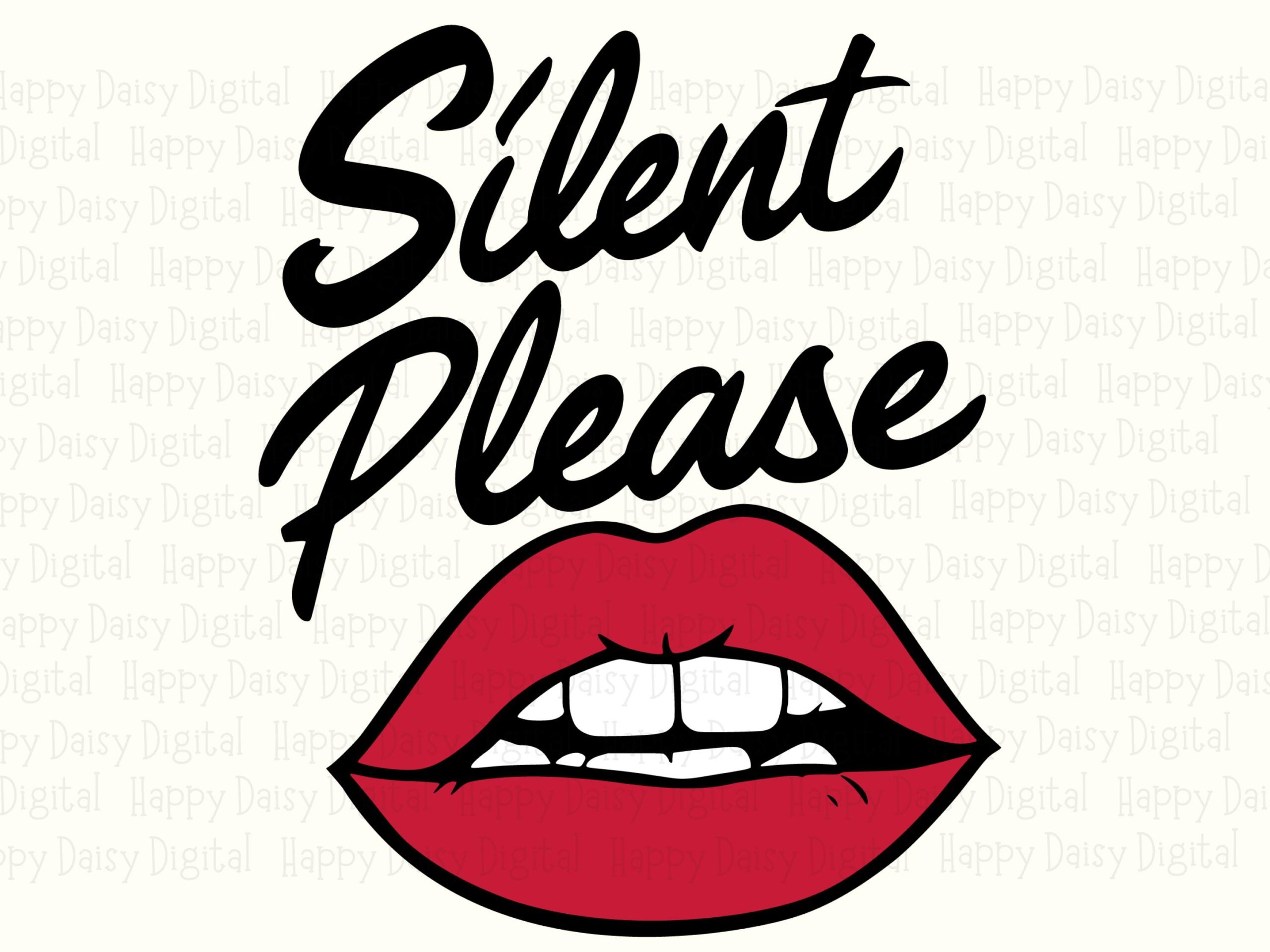 Silent Please Quote, Sassy Red Lips Design PNG SVG Bundle | Sublimation Digital File | 300 DPI, Commercial Use - Image 2