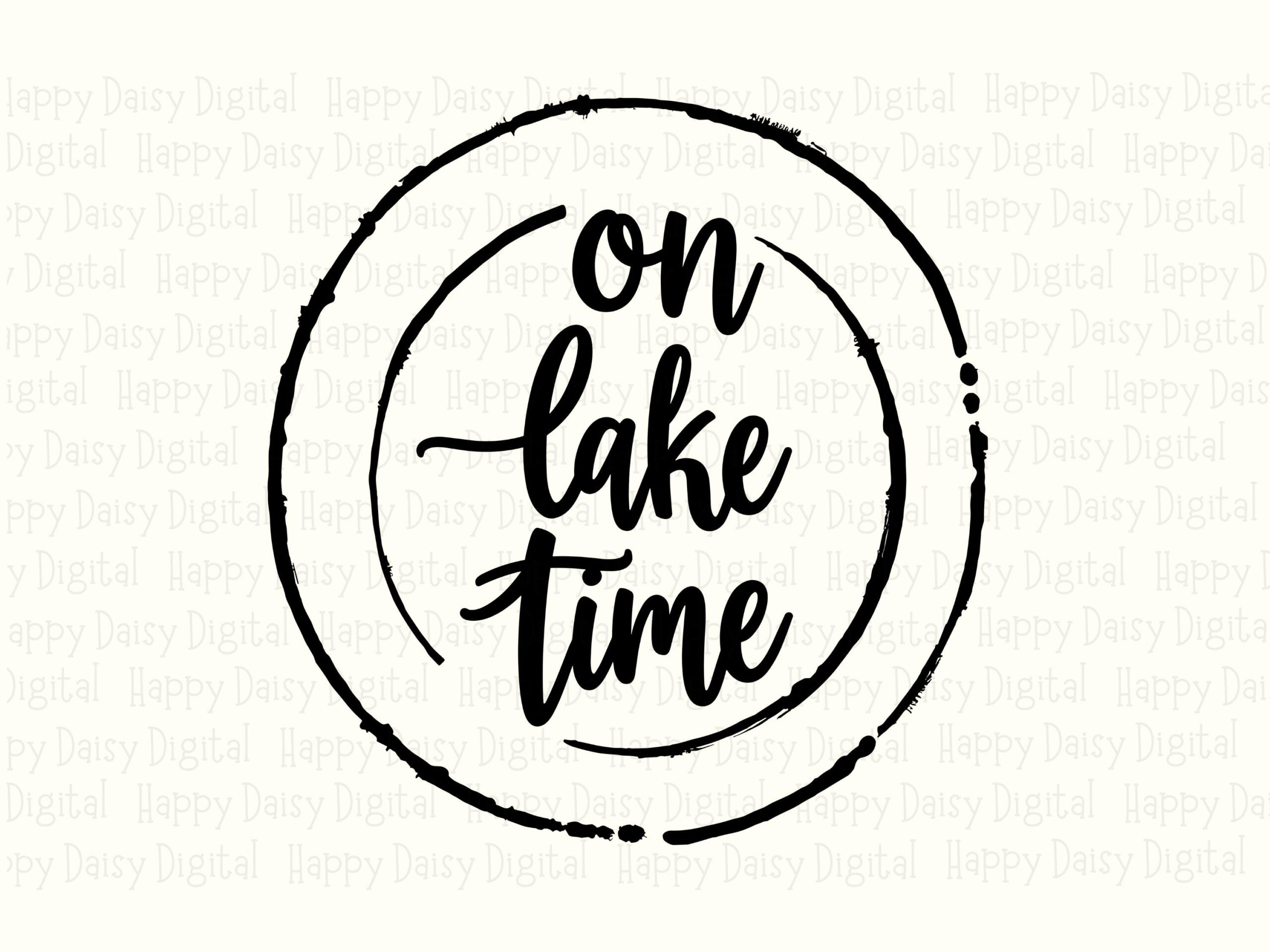 On Lake Time Badge PNG SVG | Sublimation Commercial Use POD - Image 2