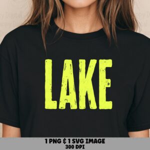 Neon Lake Tee PNG SVG | Sublimation Commercial Use POD