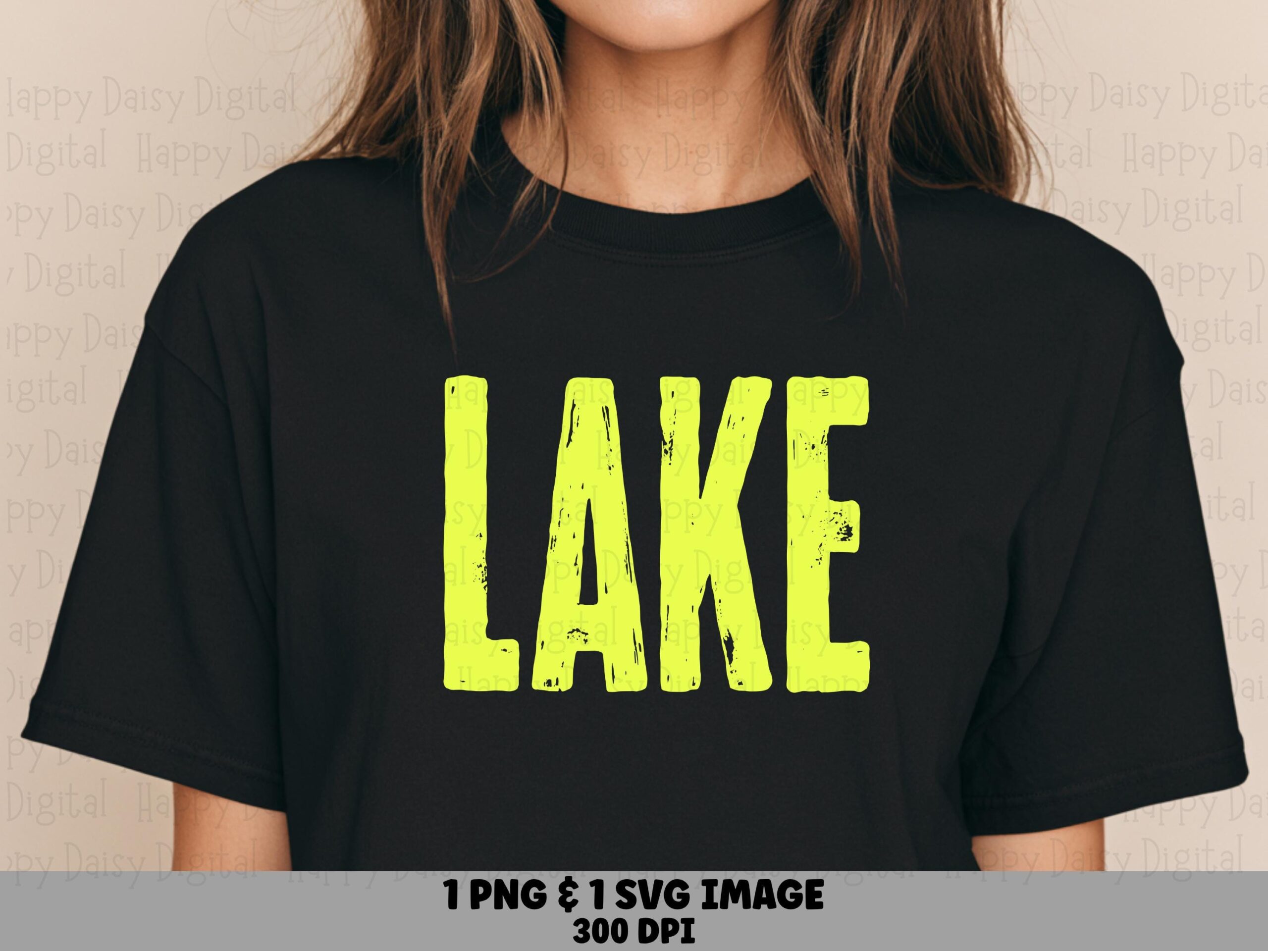 Neon Lake Tee PNG SVG | Sublimation Commercial Use POD