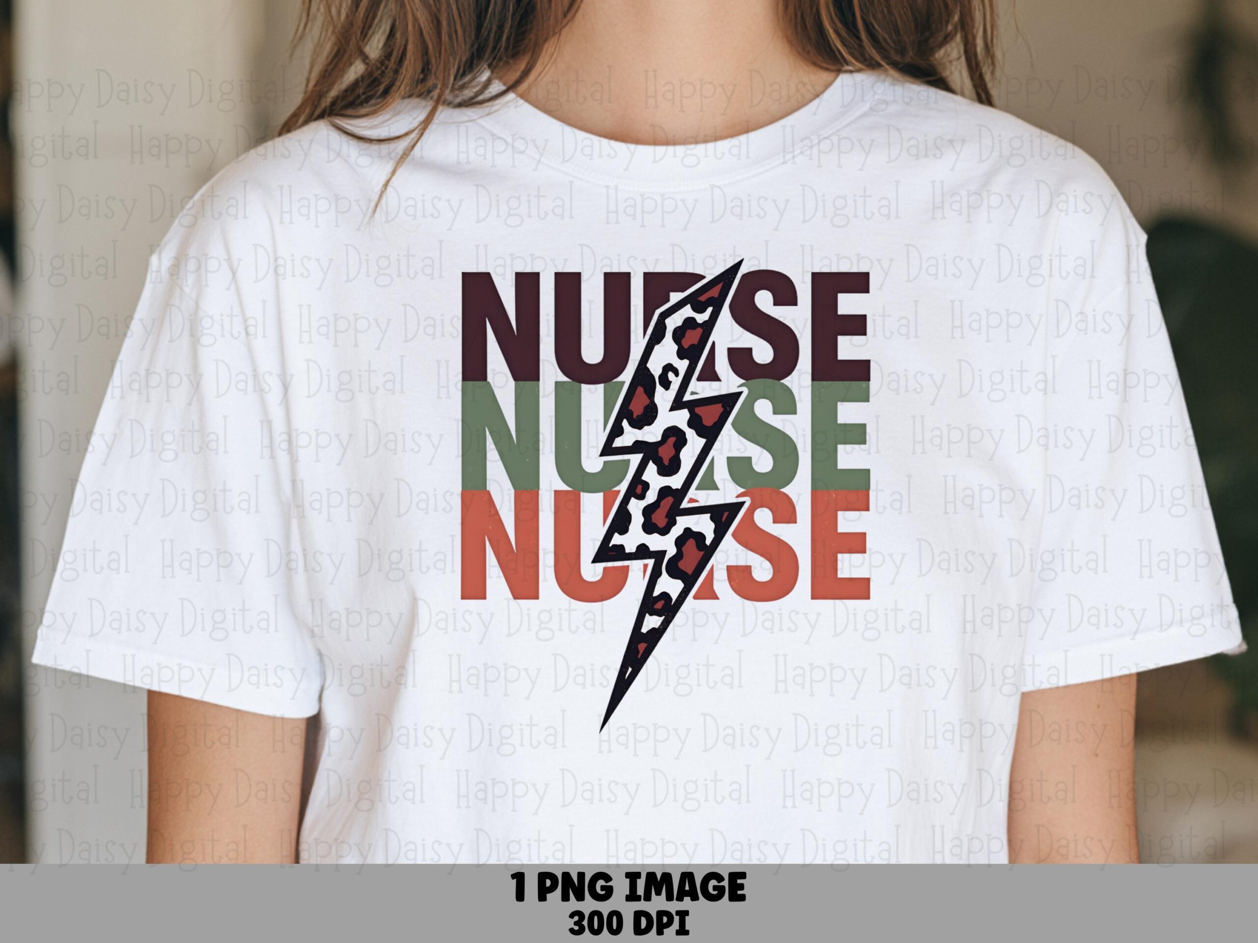 Leopard Nurse, Retro Earth Tone Graphic PNG, Bolt Clipart | Sublimation Commercial Use | 300 DPI, Print-Ready